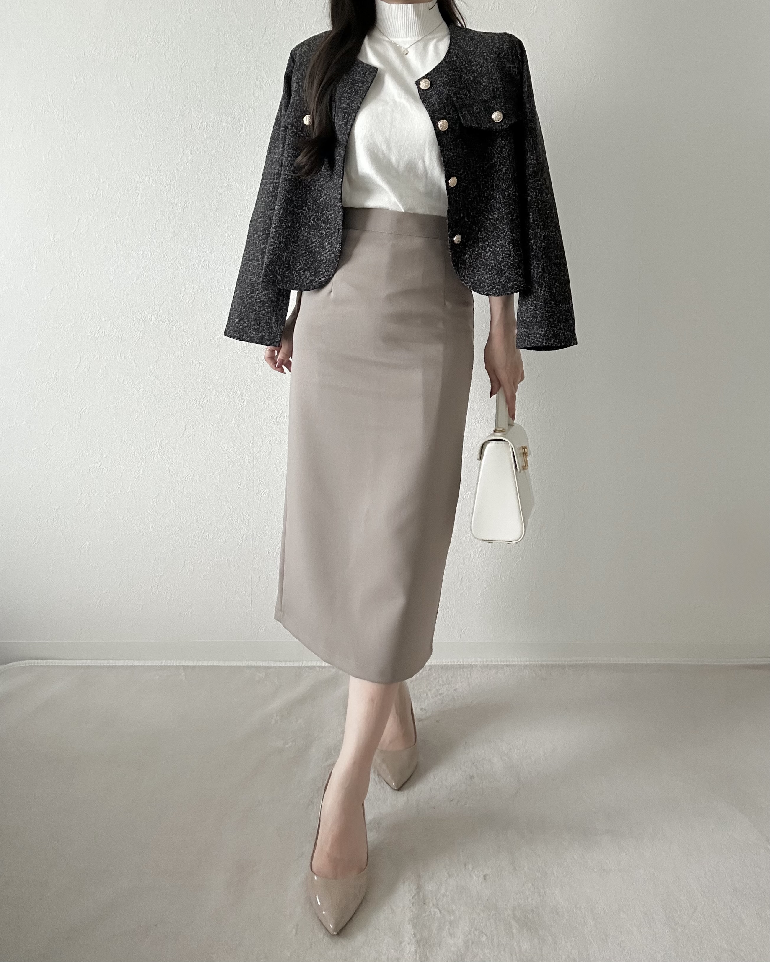 フラップツイードノーカラージャケット | 詳細画像11