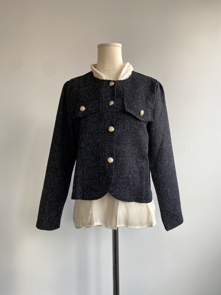 フラップツイードノーカラージャケット | 詳細画像14