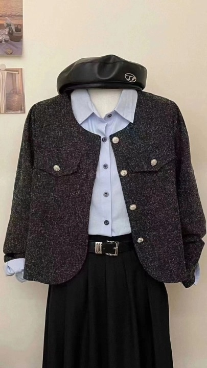 フラップツイードノーカラージャケット | 詳細画像17