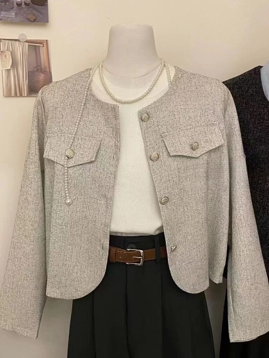 フラップツイードノーカラージャケット | 詳細画像18