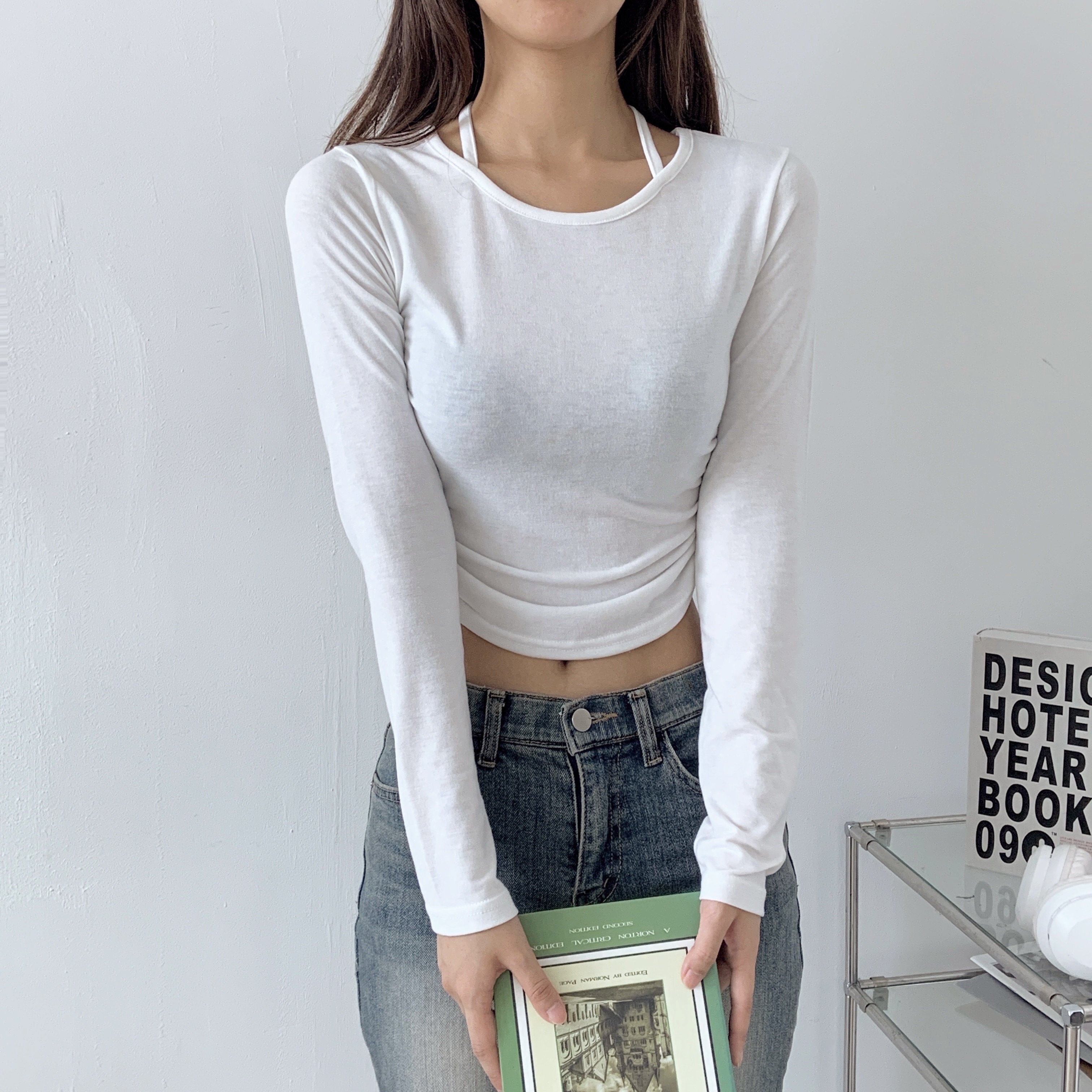 ホルターネッククロップドギャザーTシャツ | 詳細画像5