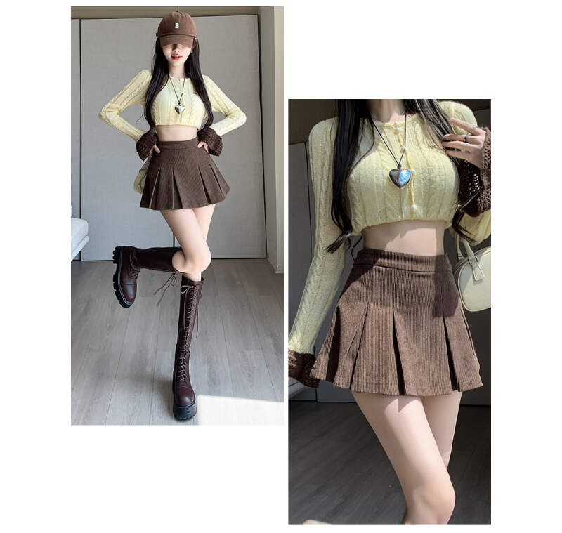 コーデュロイプリーツミニスカートパンツ | 詳細画像5