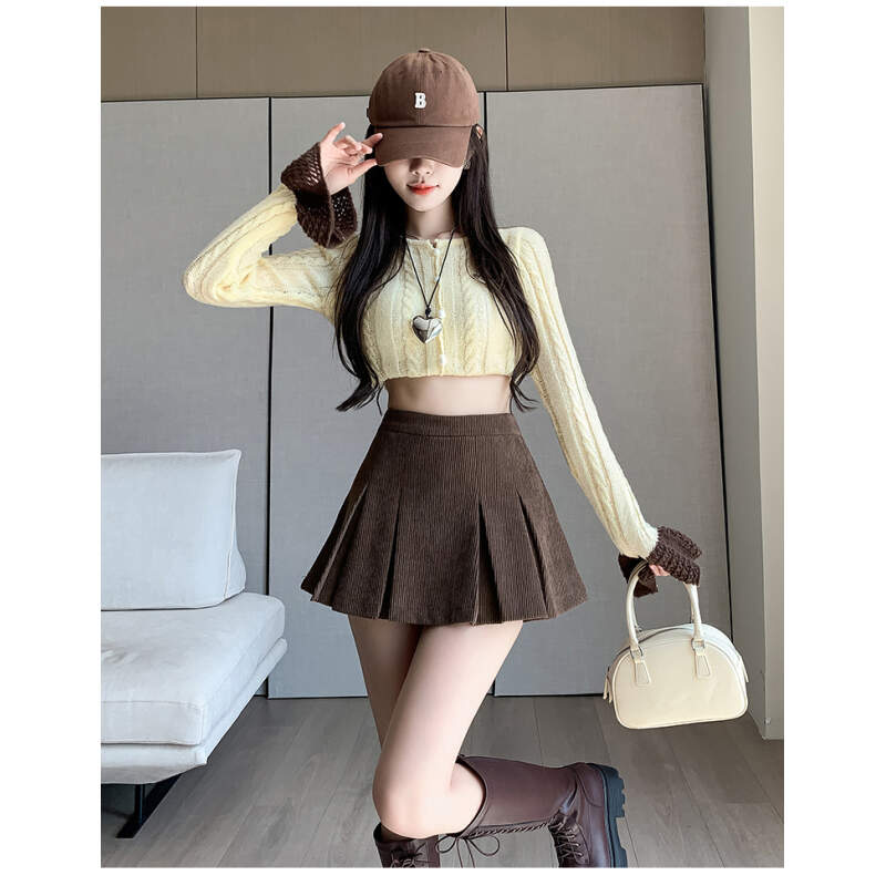 コーデュロイプリーツミニスカートパンツ | 詳細画像7