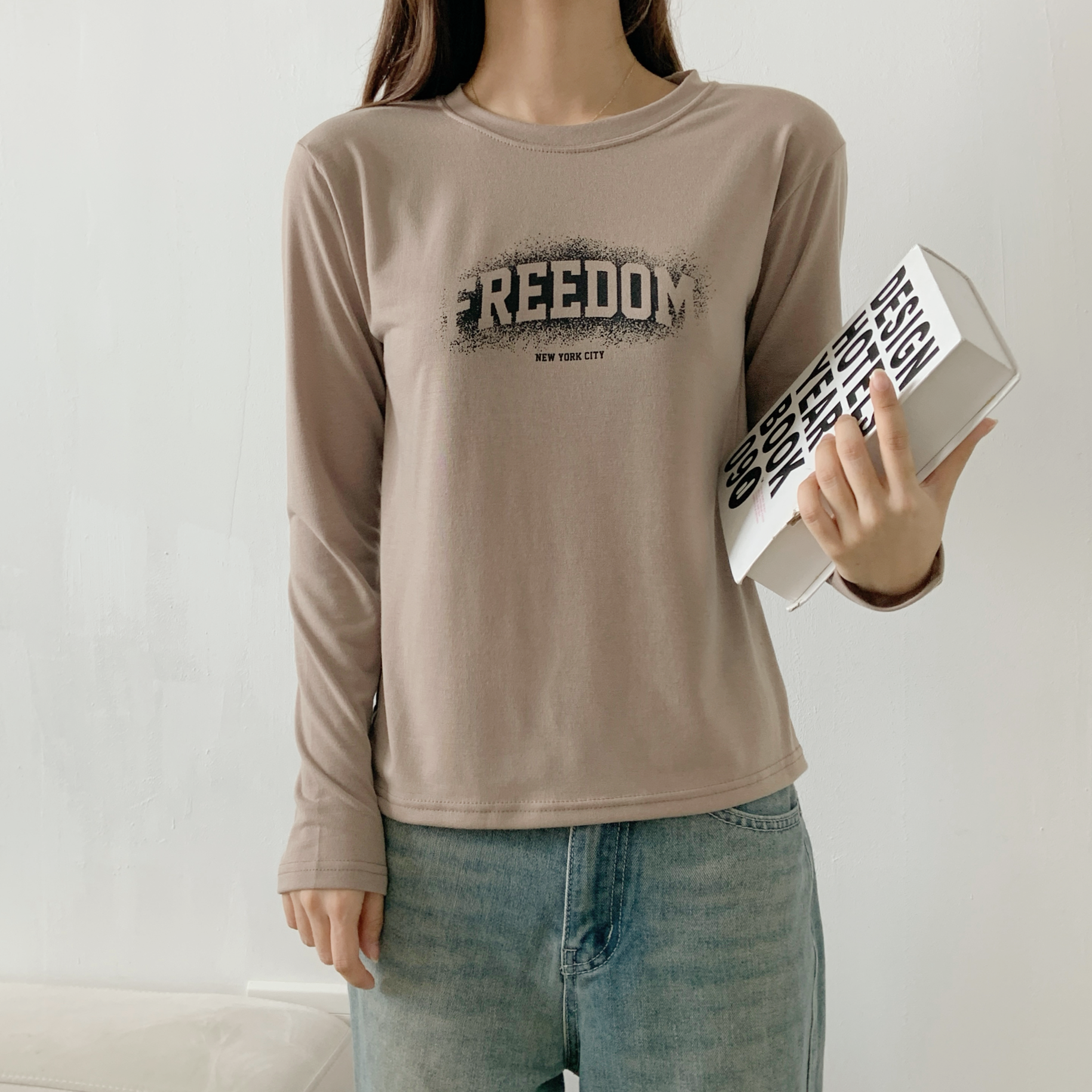 ストレッチラウンドネックスリム長袖ロゴTシャツ | 詳細画像3