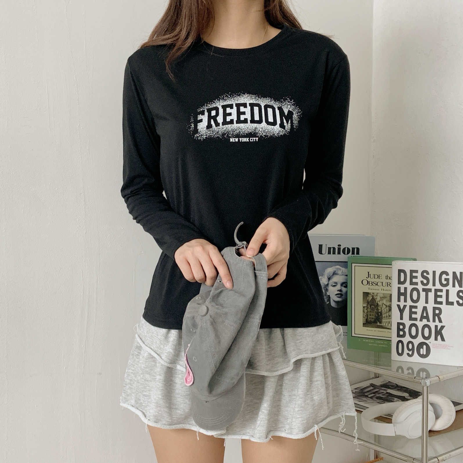 ストレッチラウンドネックスリム長袖ロゴTシャツ | 詳細画像5