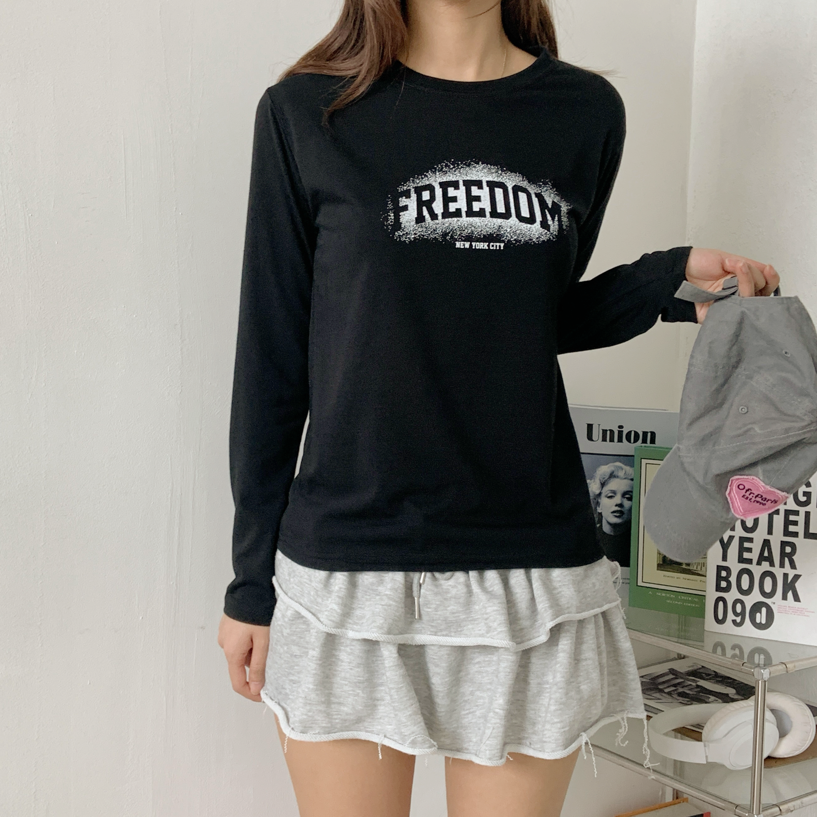 ストレッチラウンドネックスリム長袖ロゴTシャツ | 詳細画像6