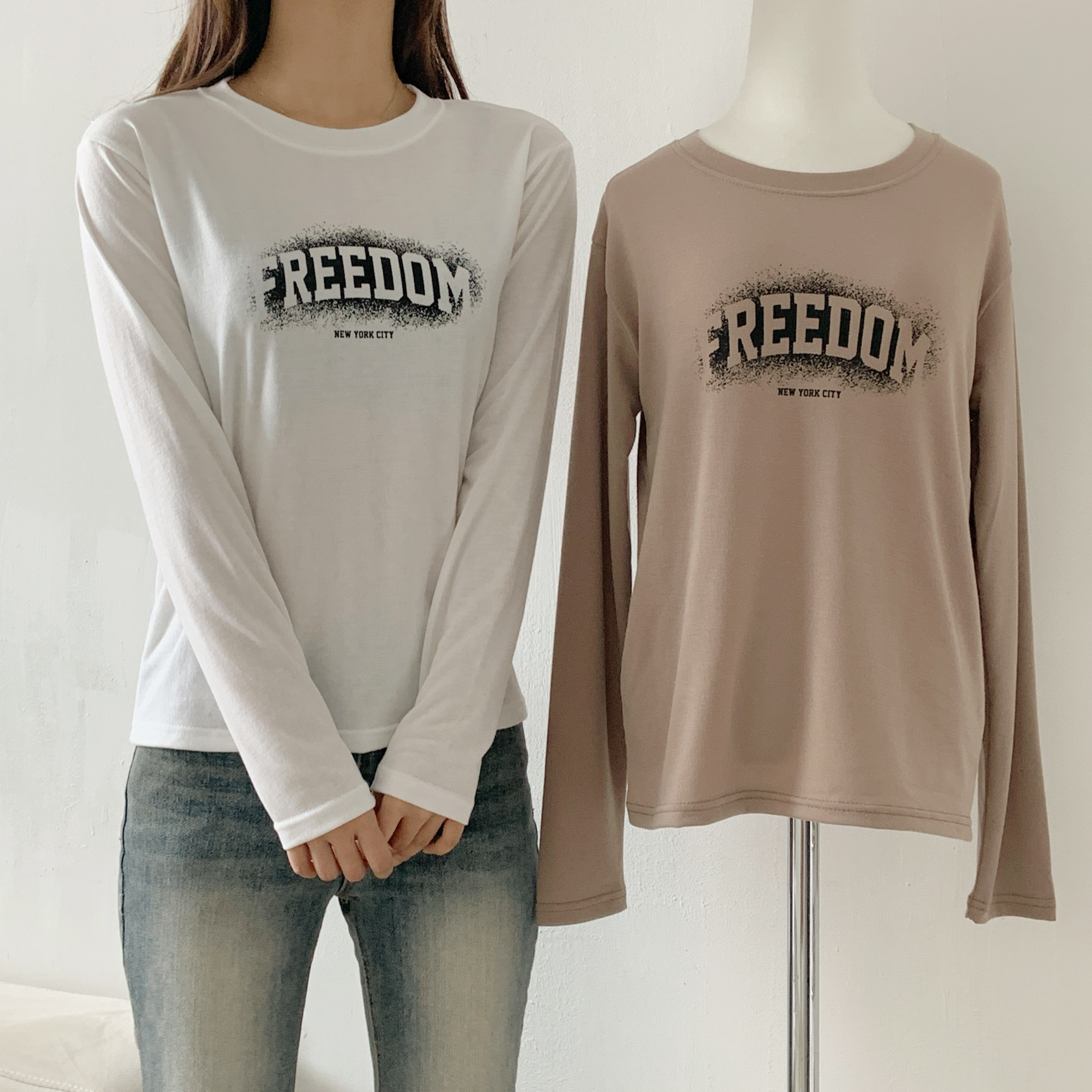 ストレッチラウンドネックスリム長袖ロゴTシャツ | 詳細画像7