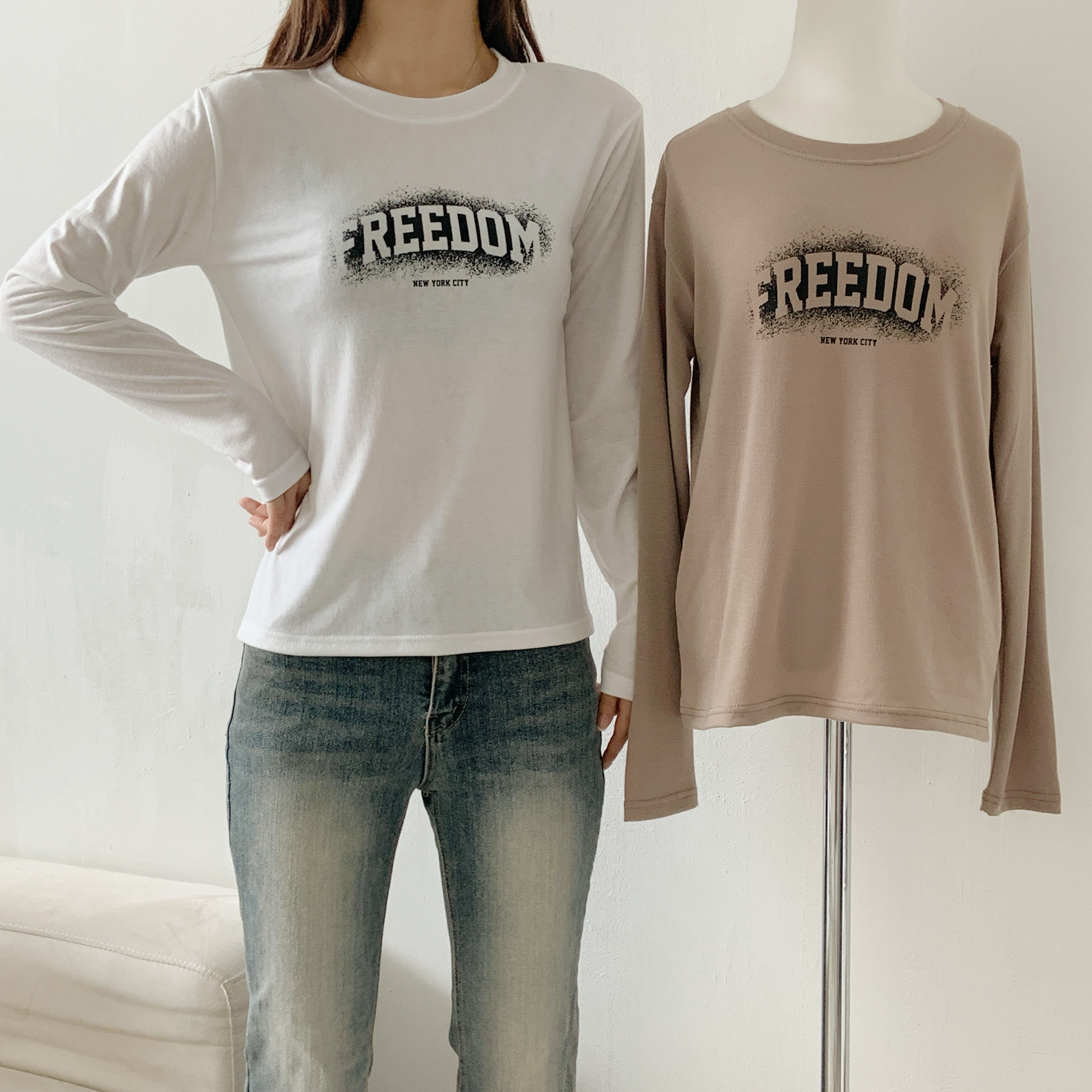 ストレッチラウンドネックスリム長袖ロゴTシャツ | 詳細画像8