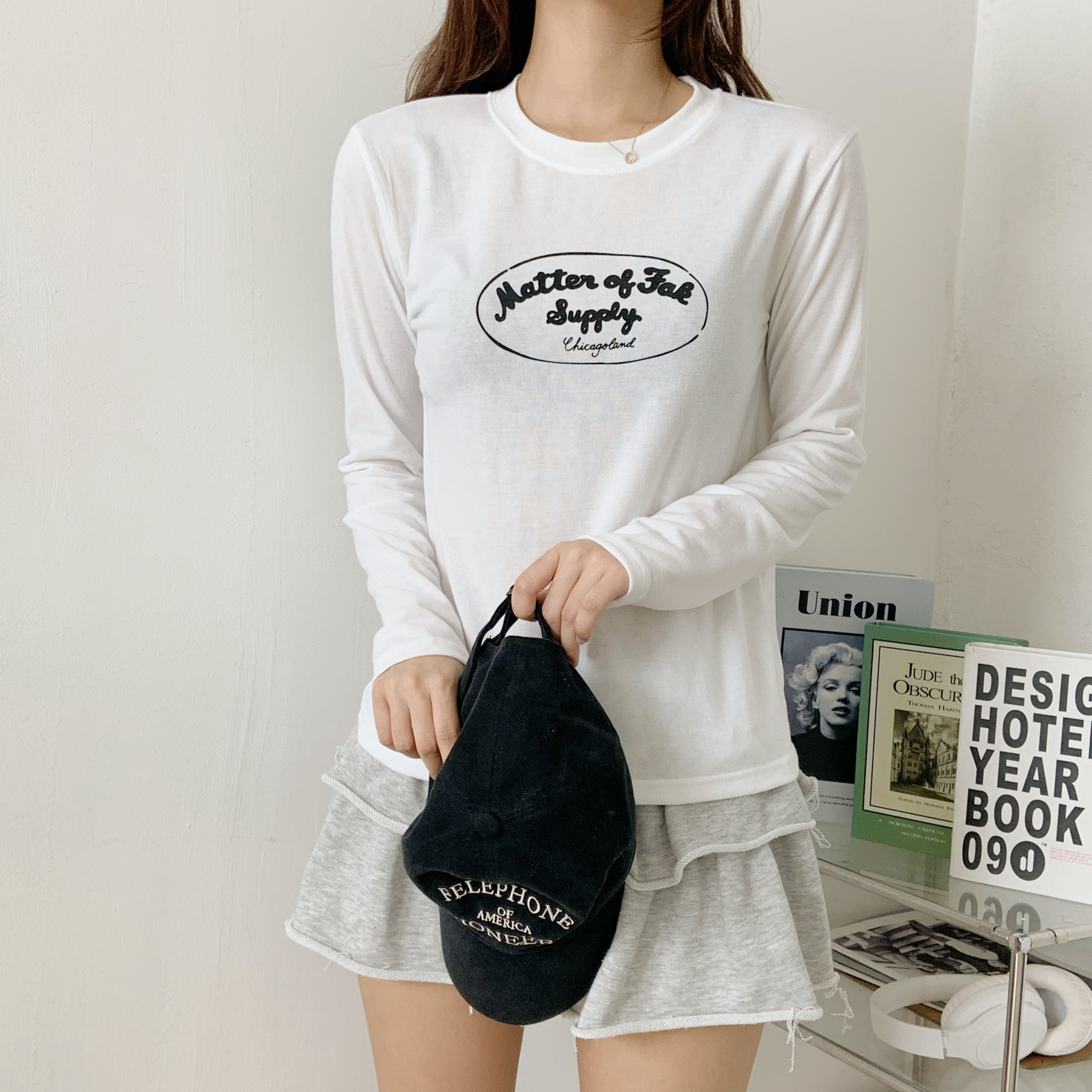 ストレッチラウンドネックスリム長袖ロゴTシャツ | 詳細画像3