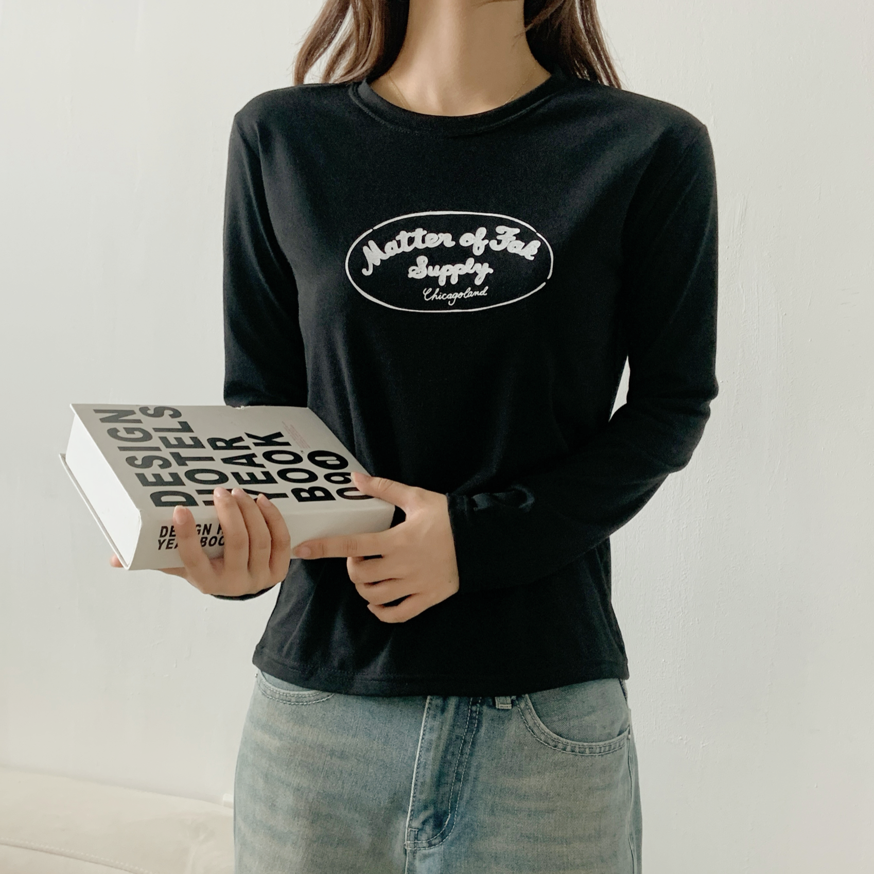 ストレッチラウンドネックスリム長袖ロゴTシャツ | 詳細画像5