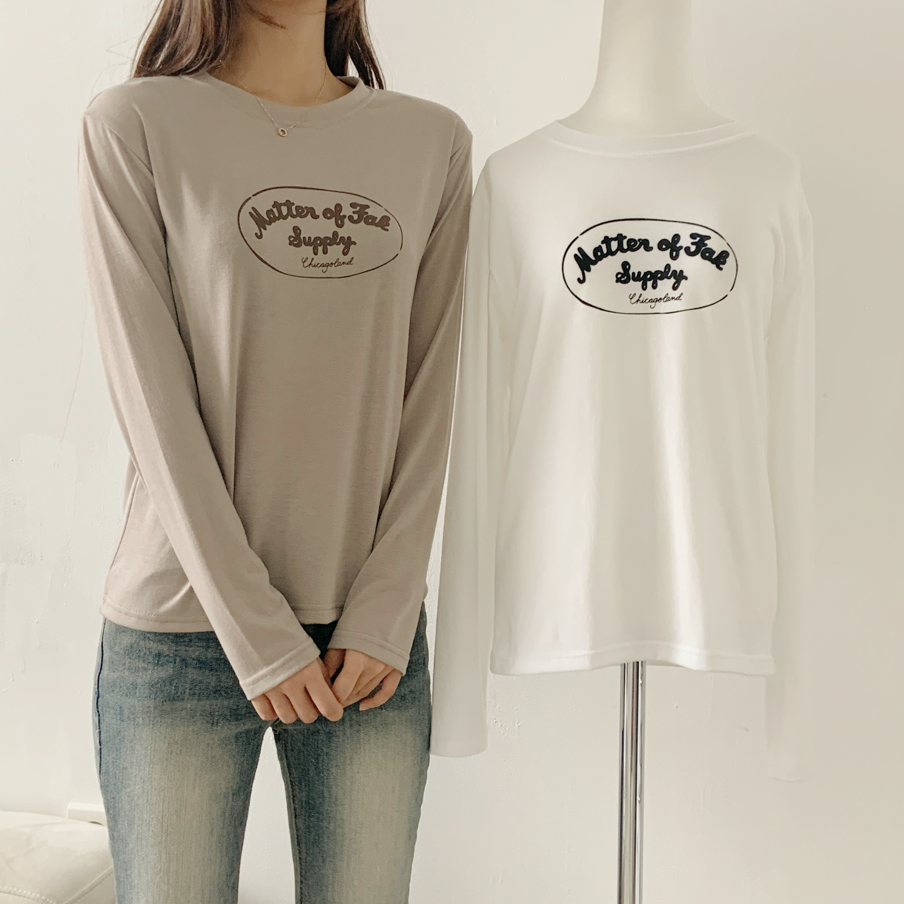 ストレッチラウンドネックスリム長袖ロゴTシャツ | 詳細画像7