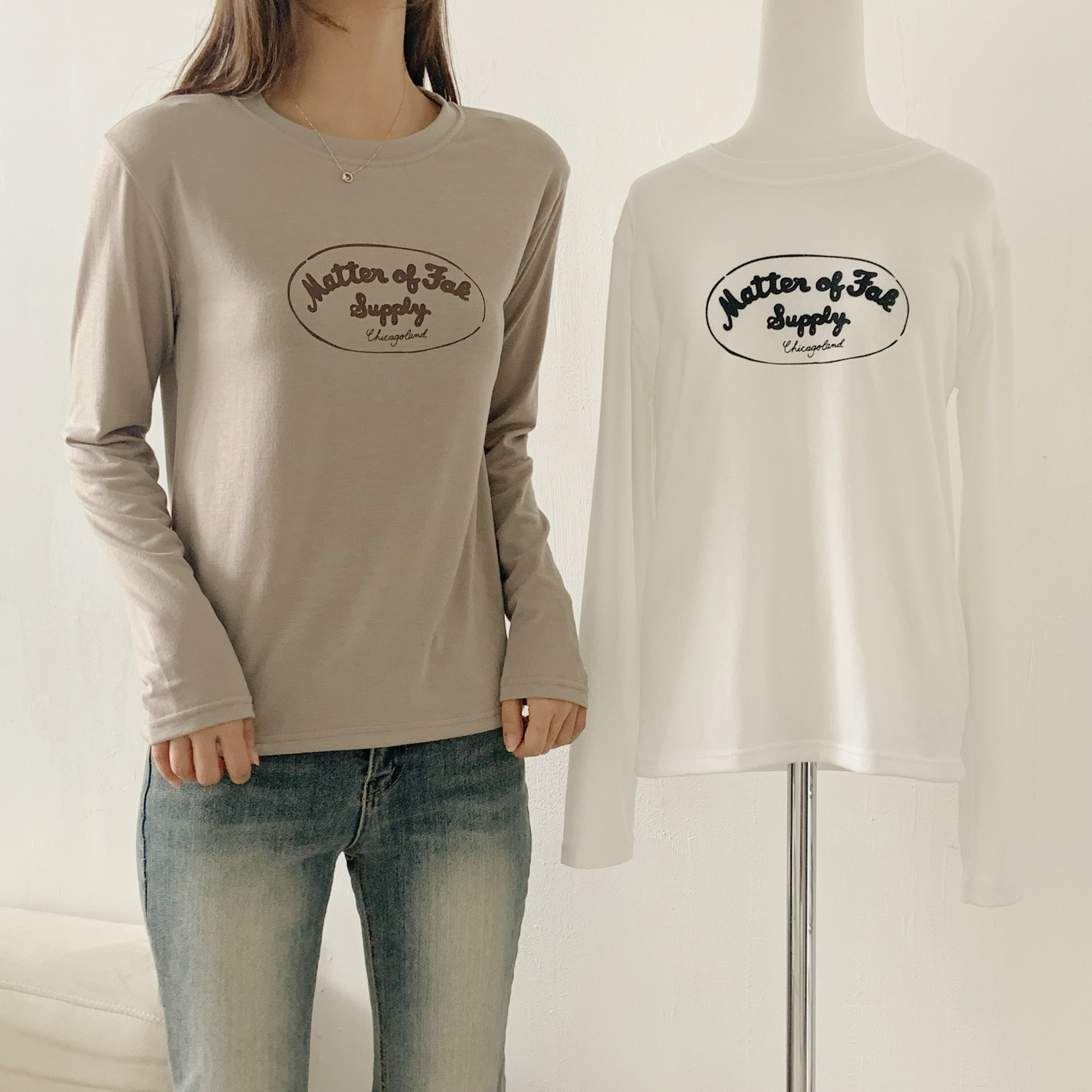 ストレッチラウンドネックスリム長袖ロゴTシャツ | 詳細画像8