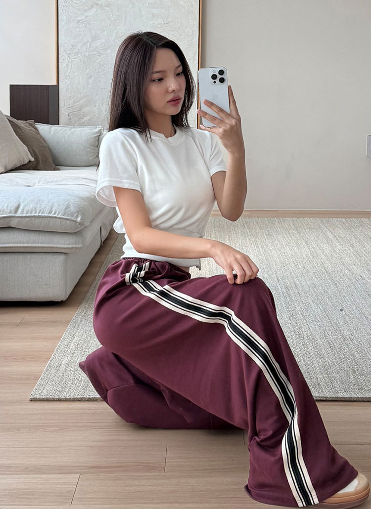 ドローストリングピンタックウエストゴムオーバーサイズトラック