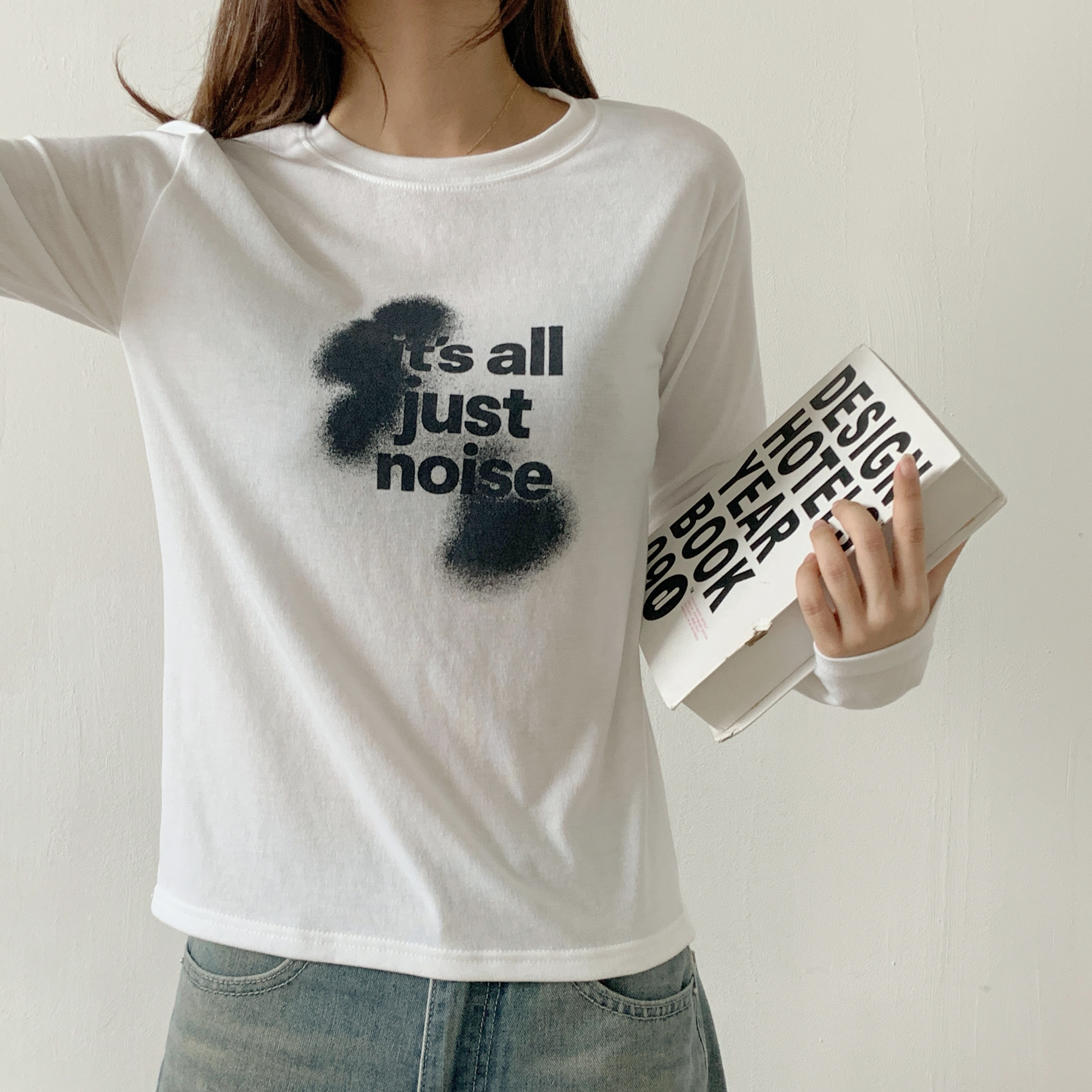 ストレッチラウンドネックスリム長袖ロゴTシャツ | 詳細画像2