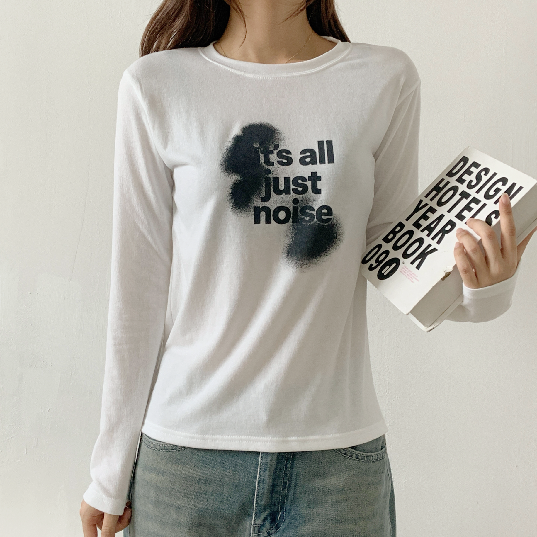 ストレッチラウンドネックスリム長袖ロゴTシャツ | 詳細画像3