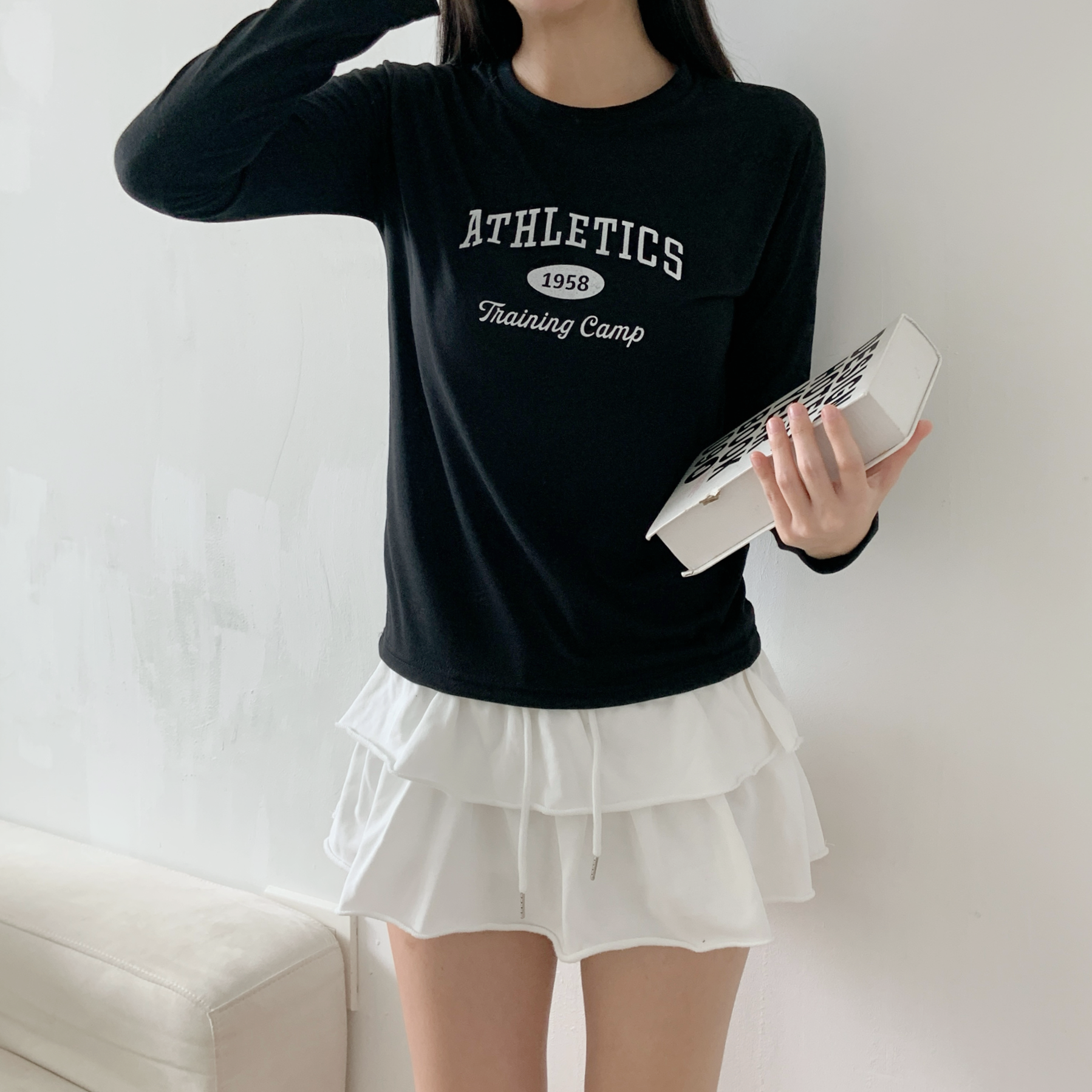 ストレッチラウンドネックスリム長袖ロゴTシャツ | 詳細画像6