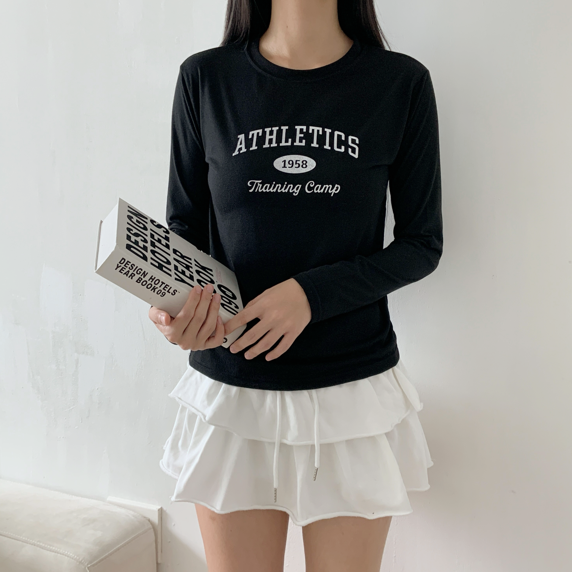 ストレッチラウンドネックスリム長袖ロゴTシャツ | 詳細画像7