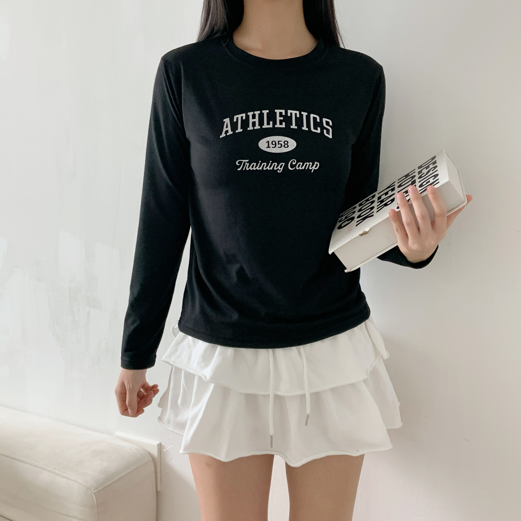 ストレッチラウンドネックスリム長袖ロゴTシャツ | 詳細画像8
