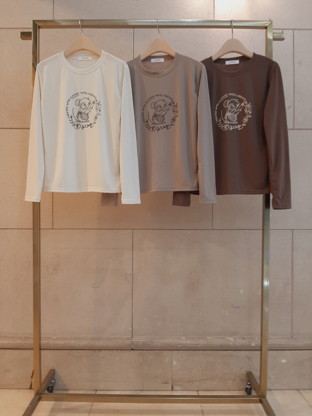 ストレッチラウンドネックスリム長袖ロゴTシャツ | 詳細画像9