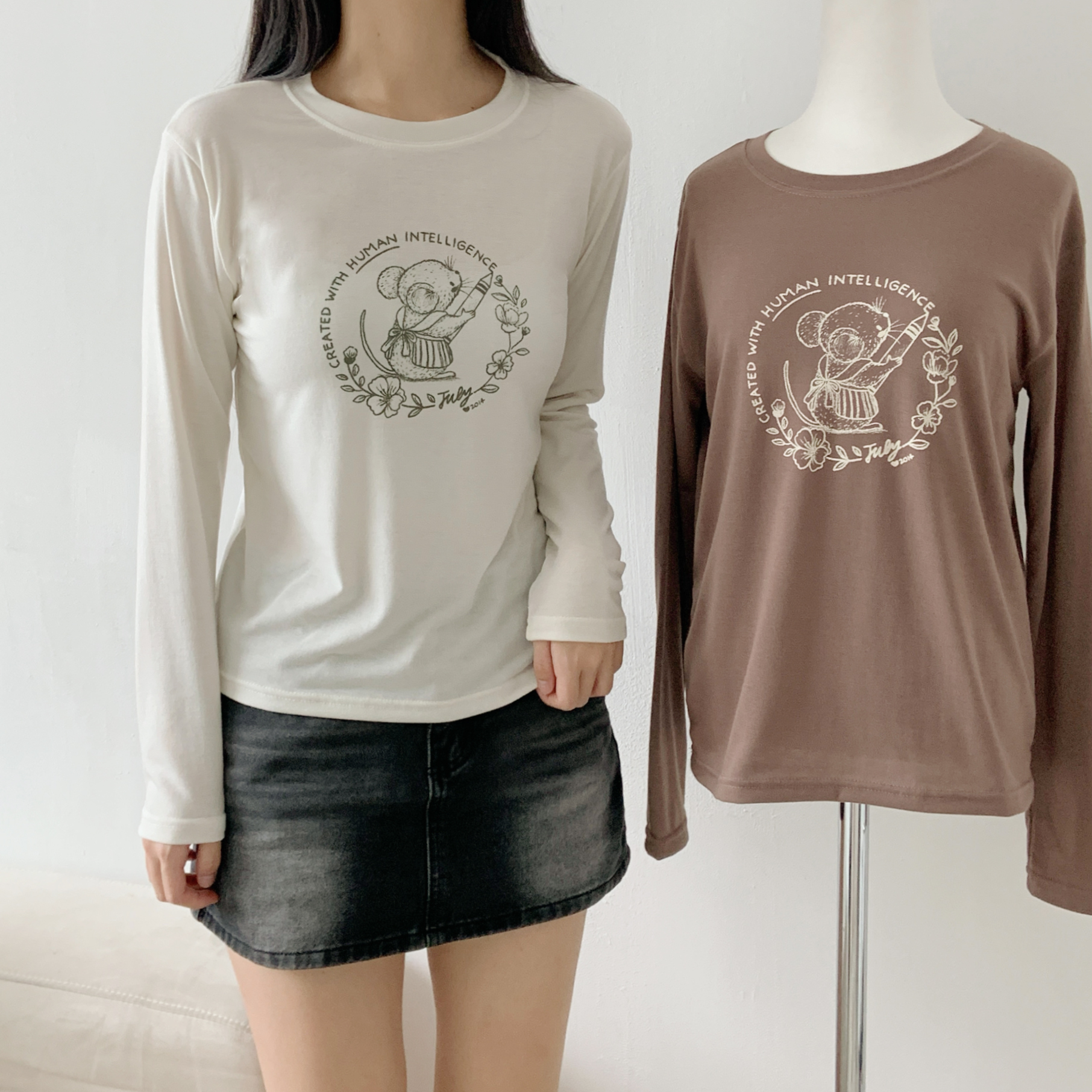 ストレッチラウンドネックスリム長袖ロゴTシャツ | 詳細画像8