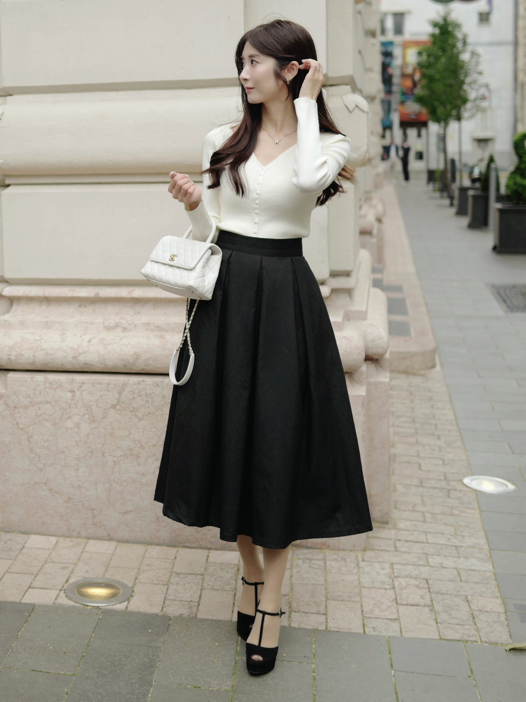 ハイウエストプリーツフレアスカート | 詳細画像3