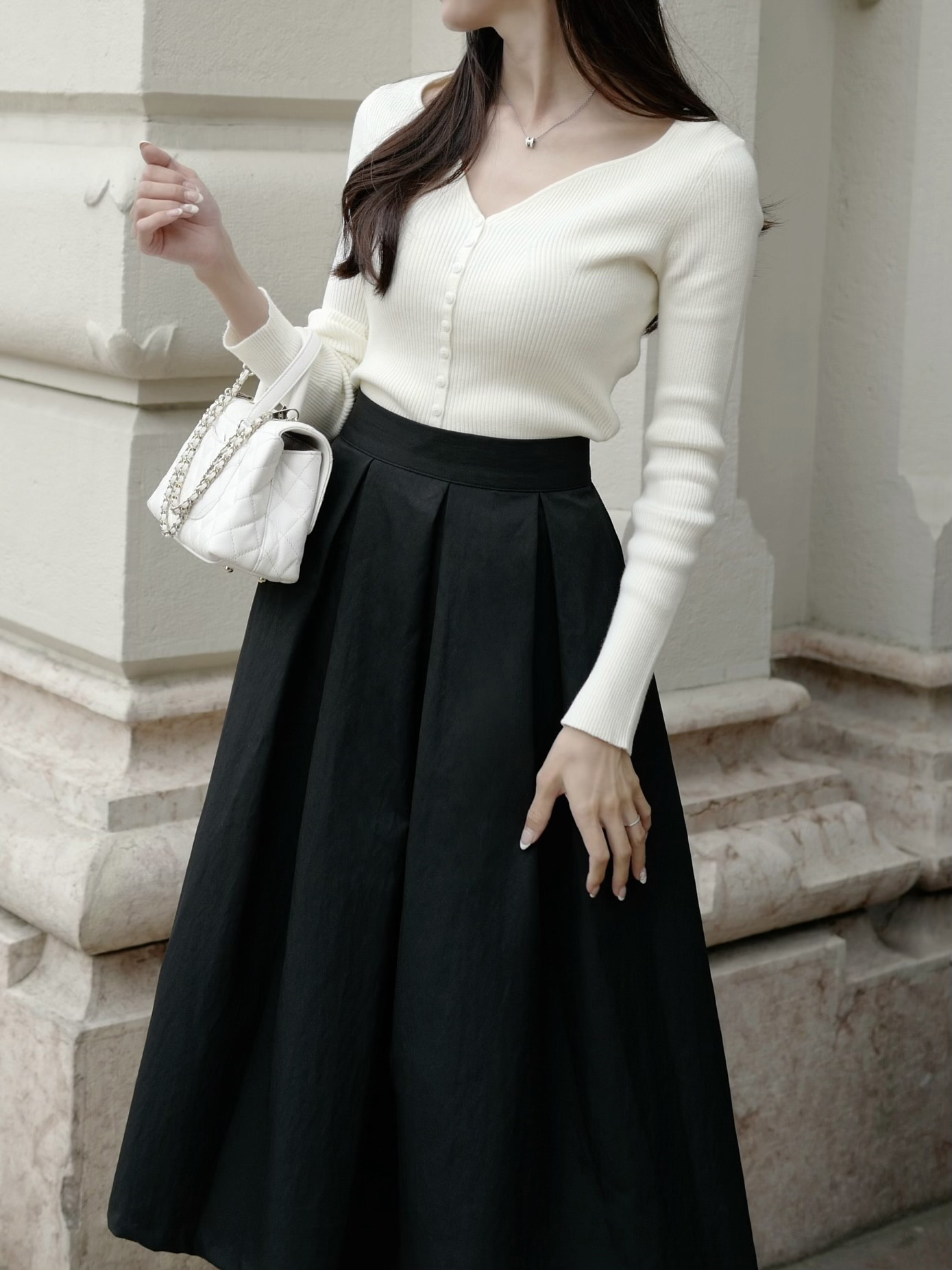 ハイウエストプリーツフレアスカート | 詳細画像7