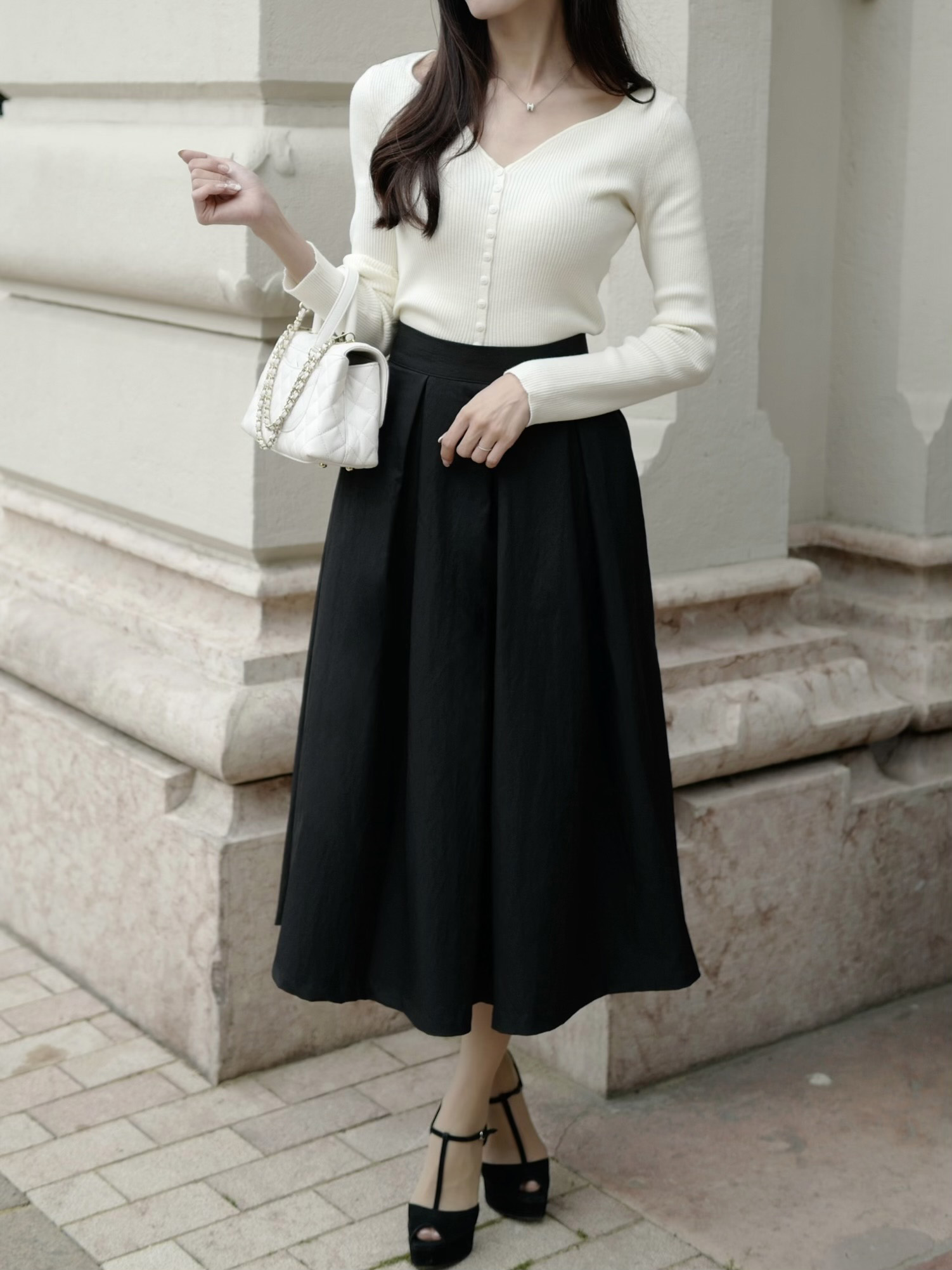 ハイウエストプリーツフレアスカート | 詳細画像11