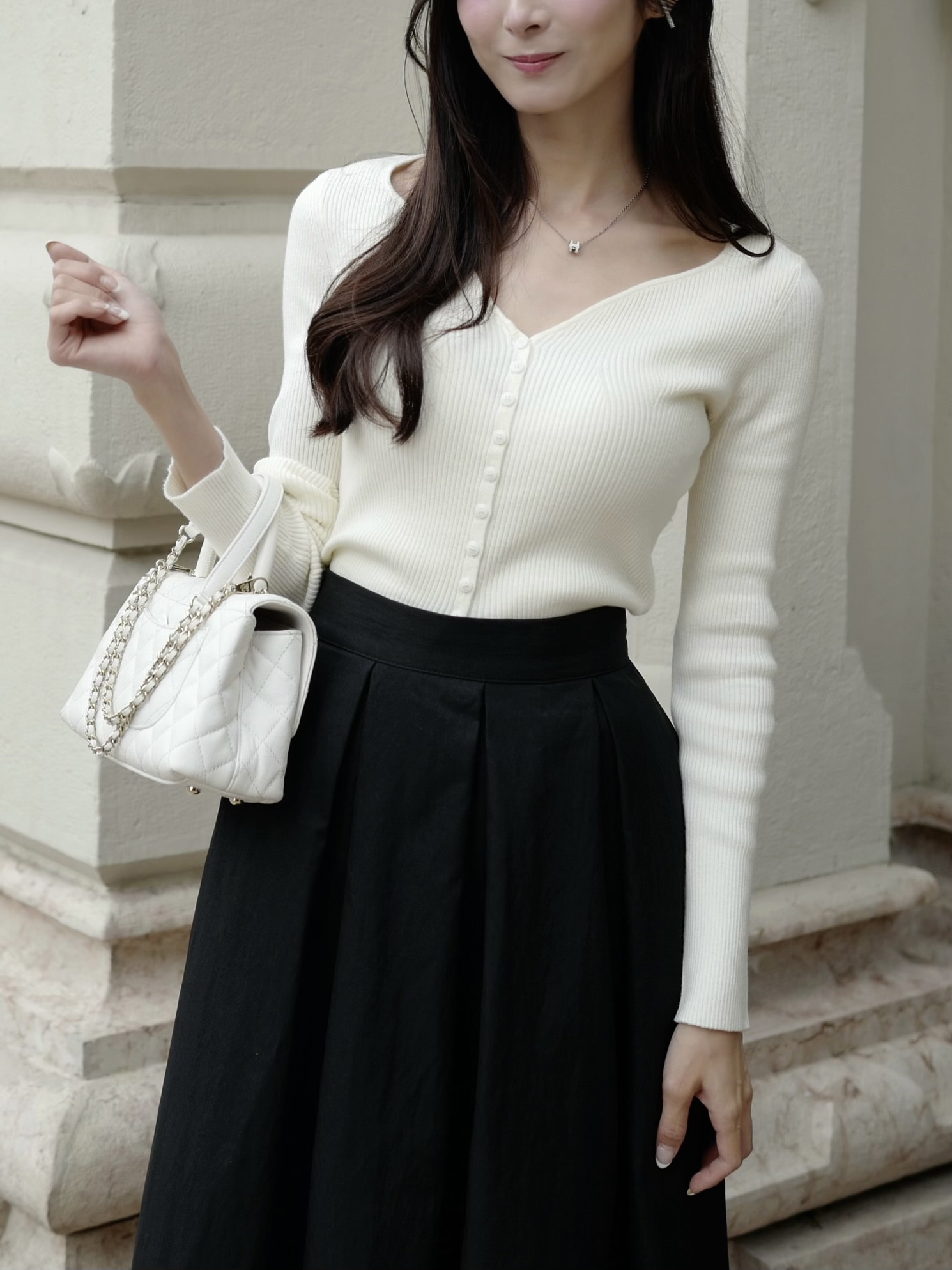 ハイウエストプリーツフレアスカート | 詳細画像13