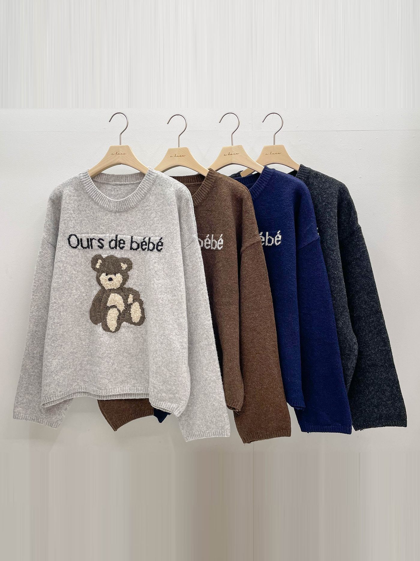 ラウンドネック長袖刺繍ベアニット | 詳細画像20