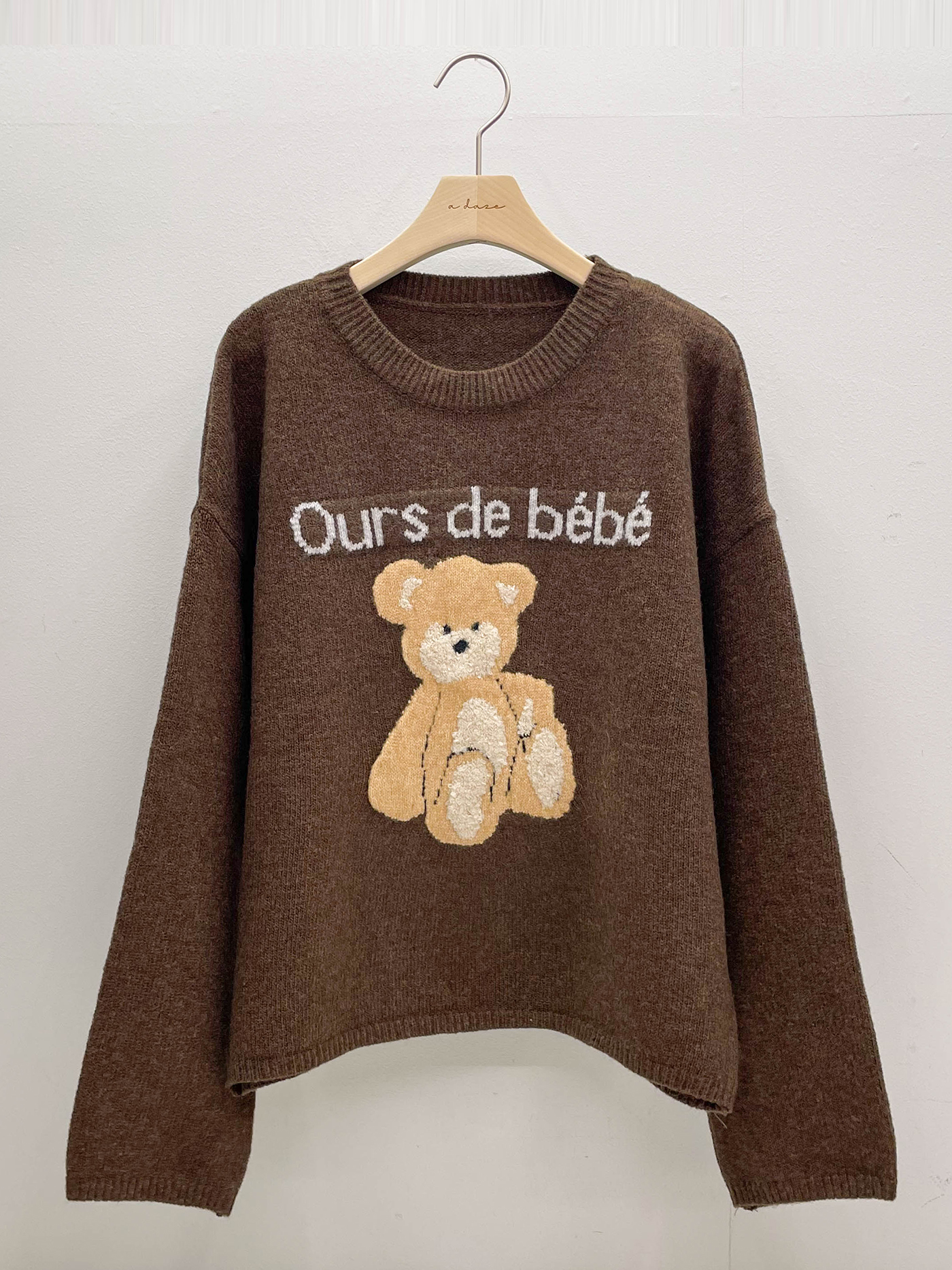 ラウンドネック長袖刺繍ベアニット | 詳細画像17