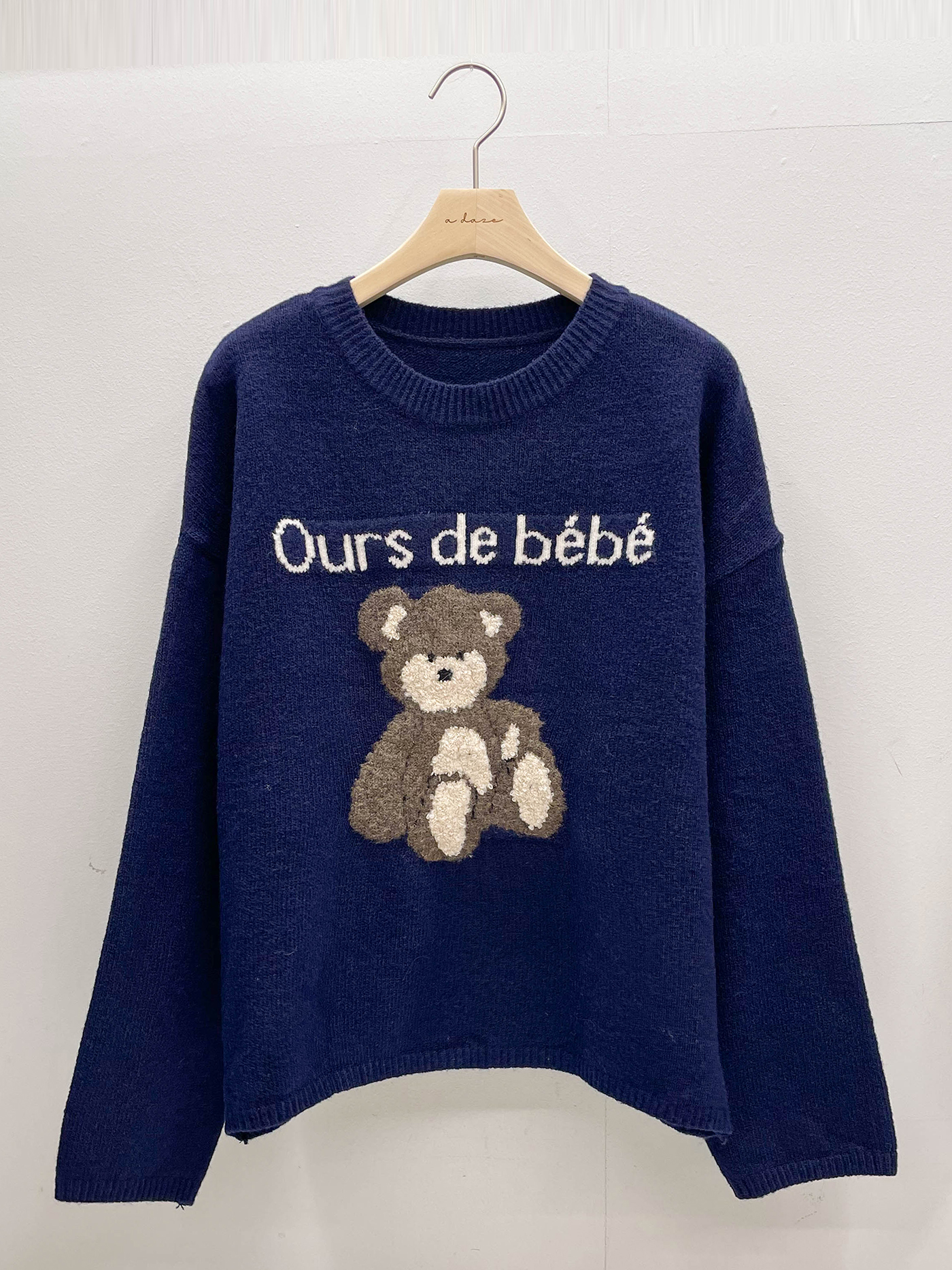 ラウンドネック長袖刺繍ベアニット | 詳細画像18