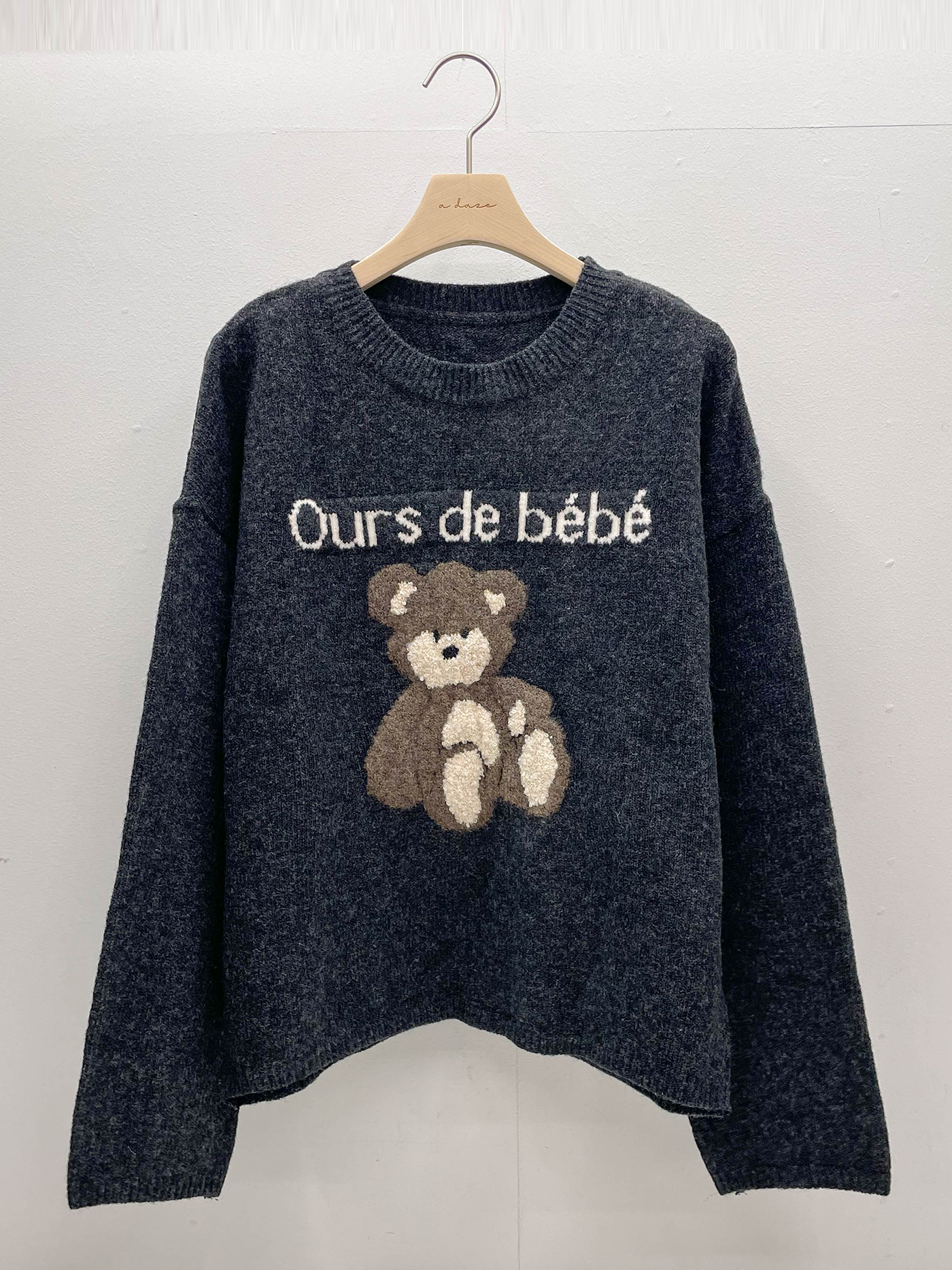 ラウンドネック長袖刺繍ベアニット | 詳細画像19