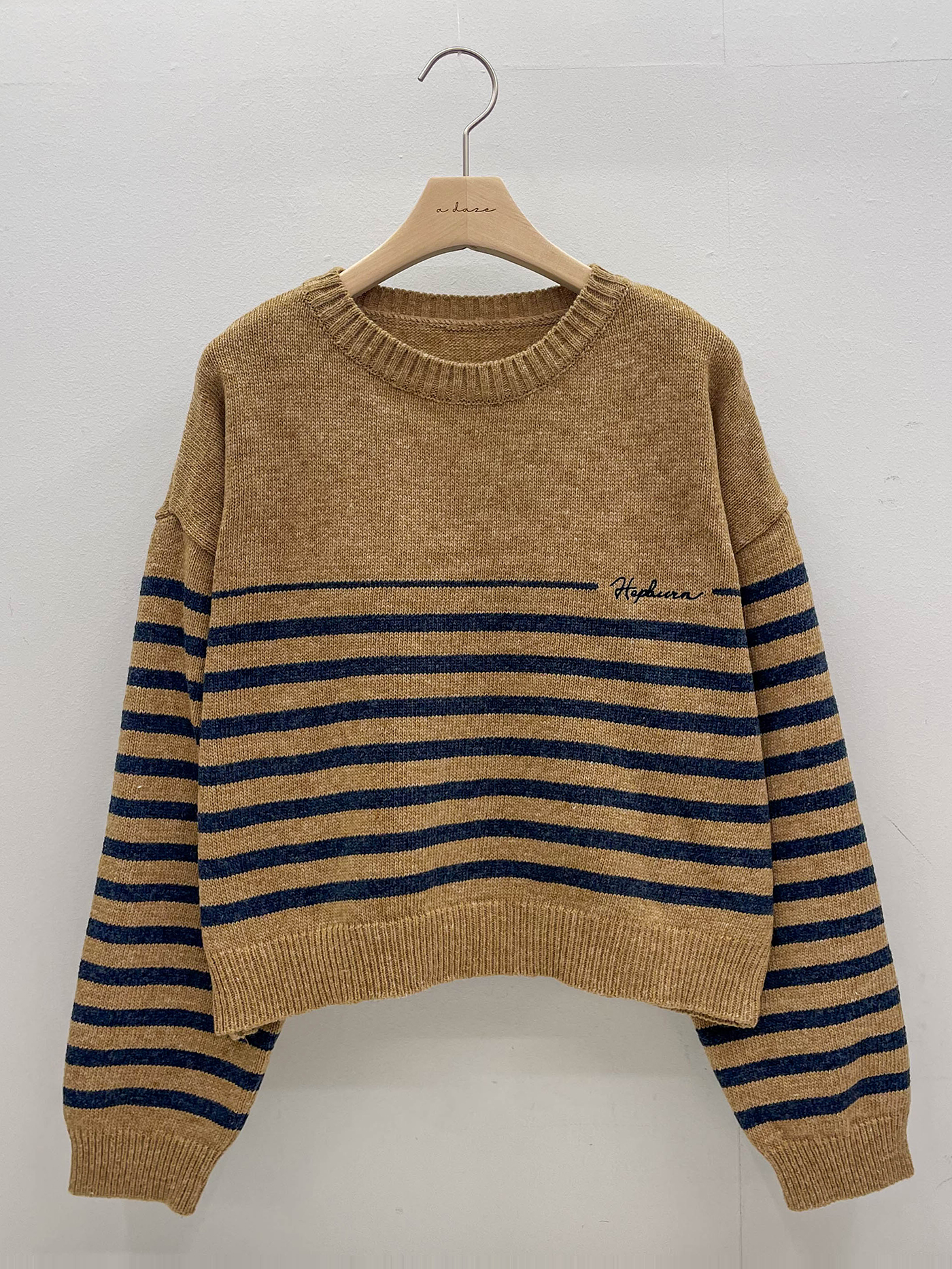 ラウンドネック刺繍ボーダーニット | 詳細画像14