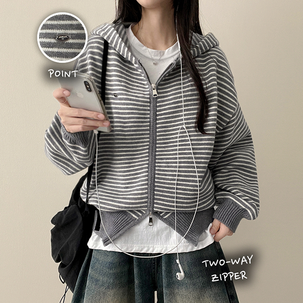く*様 LEVI’S archive ボーダー ダブルジップパーカー ダブルジップボーダージップパーカー | レディースファッション通販