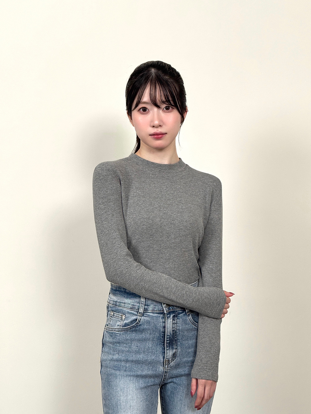 ハーフネック無地ニット | 詳細画像2