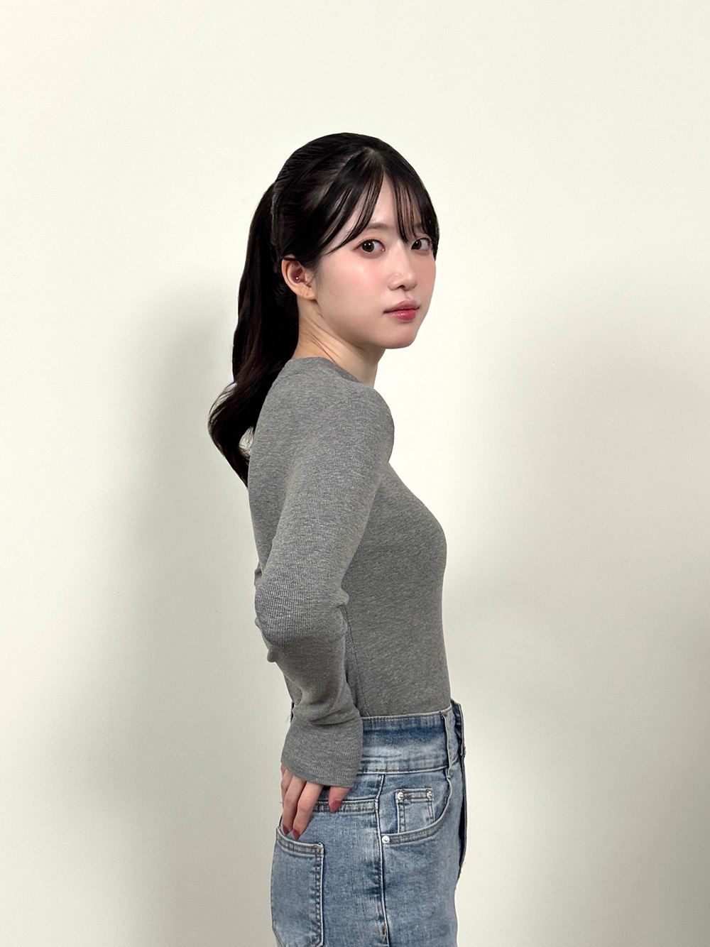 ハーフネック無地ニット | 詳細画像4