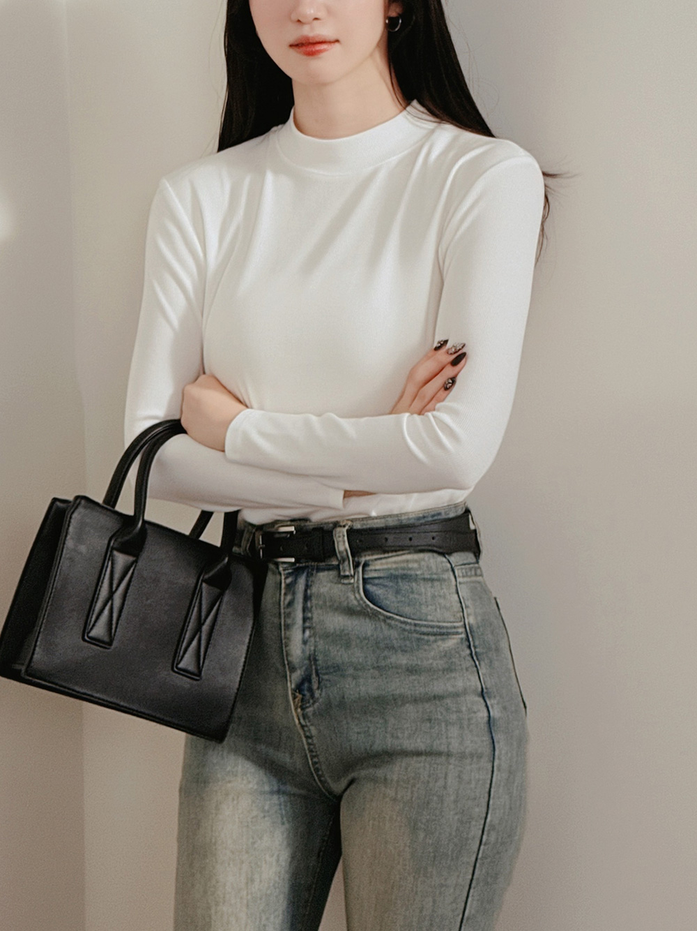 ハーフネック無地ニット | 詳細画像3