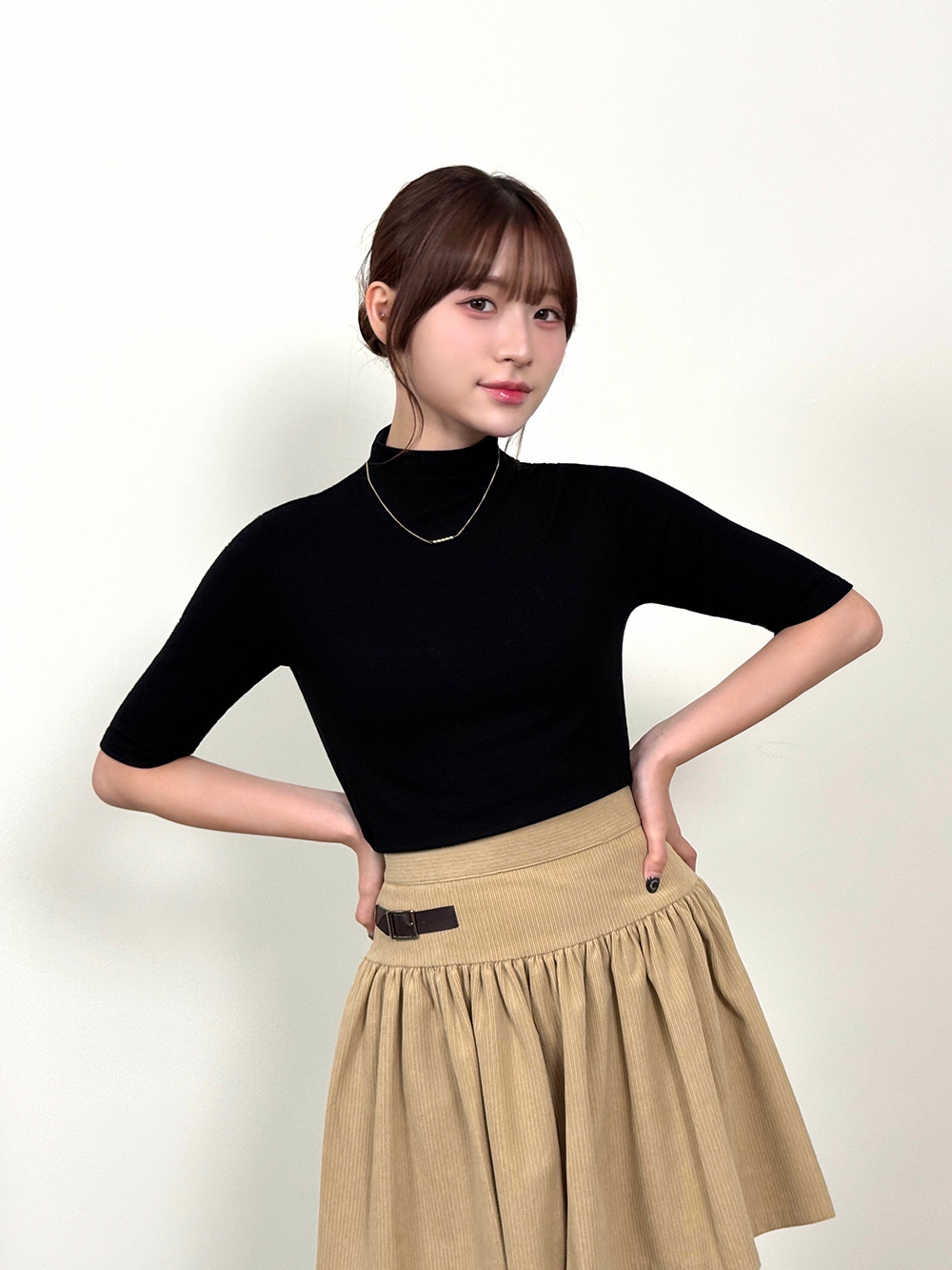 ハイネックハーフ無地ニット | 詳細画像3