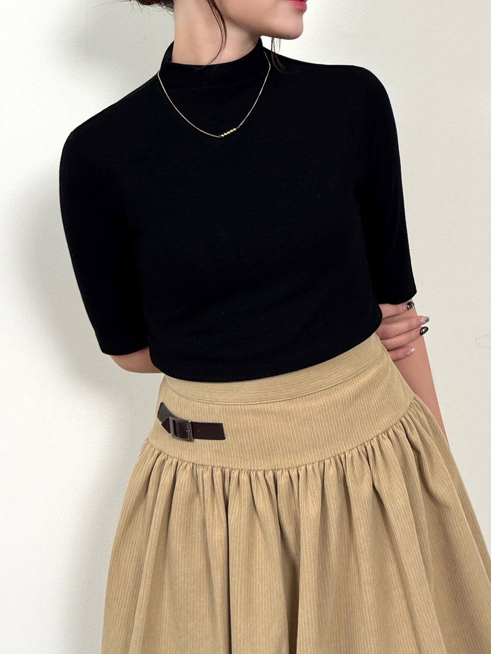 ハイネックハーフ無地ニット | 詳細画像4