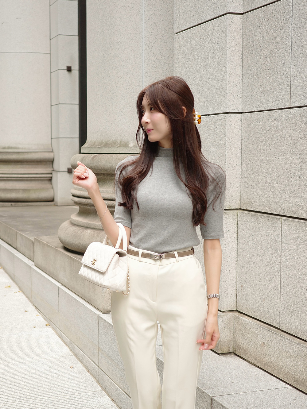 ハイネックハーフ無地ニット | 詳細画像5