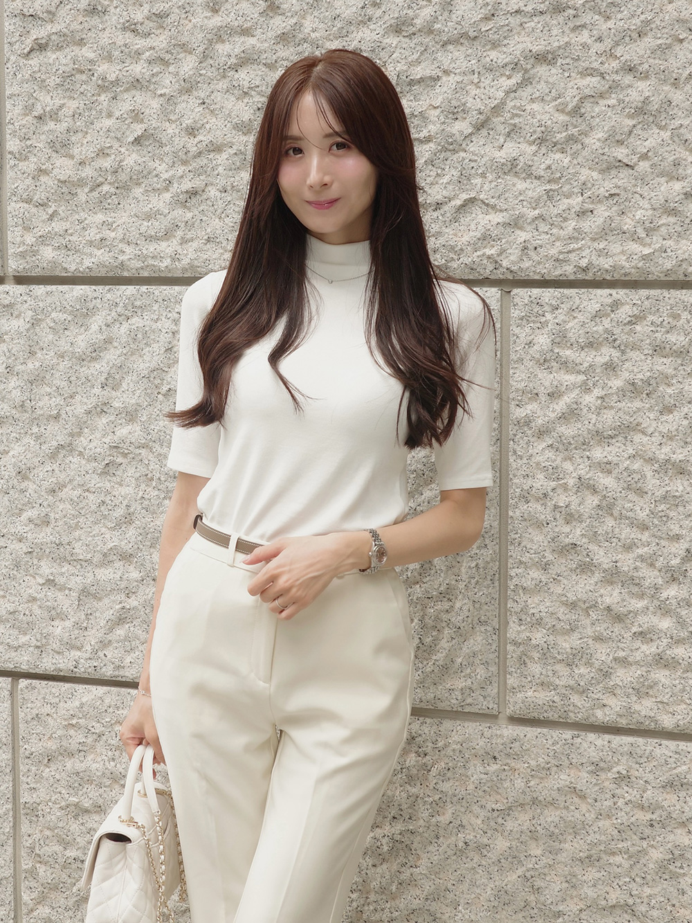 ハイネックハーフ無地ニット | 詳細画像9