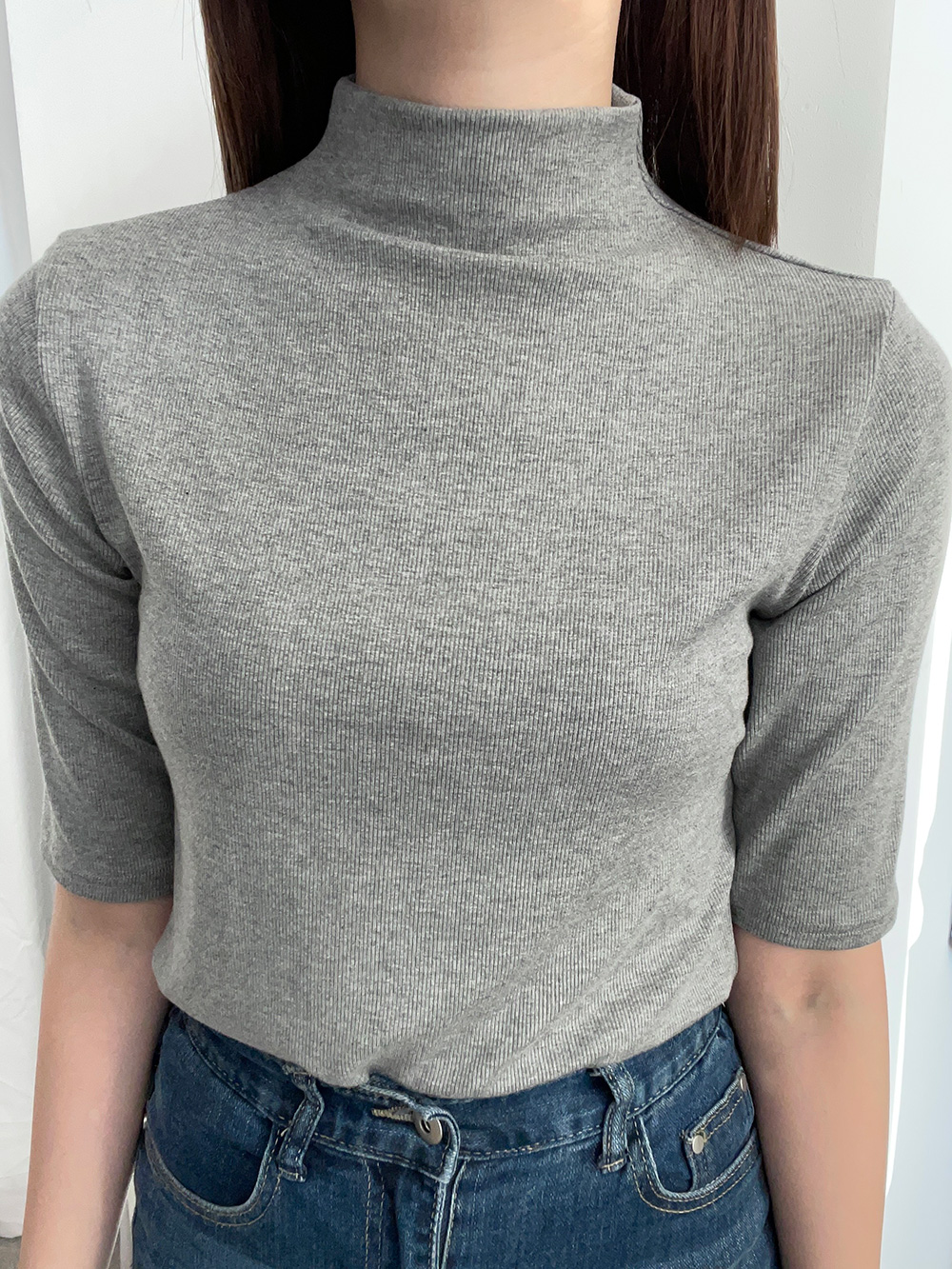 ハイネックハーフ無地ニット | 詳細画像11