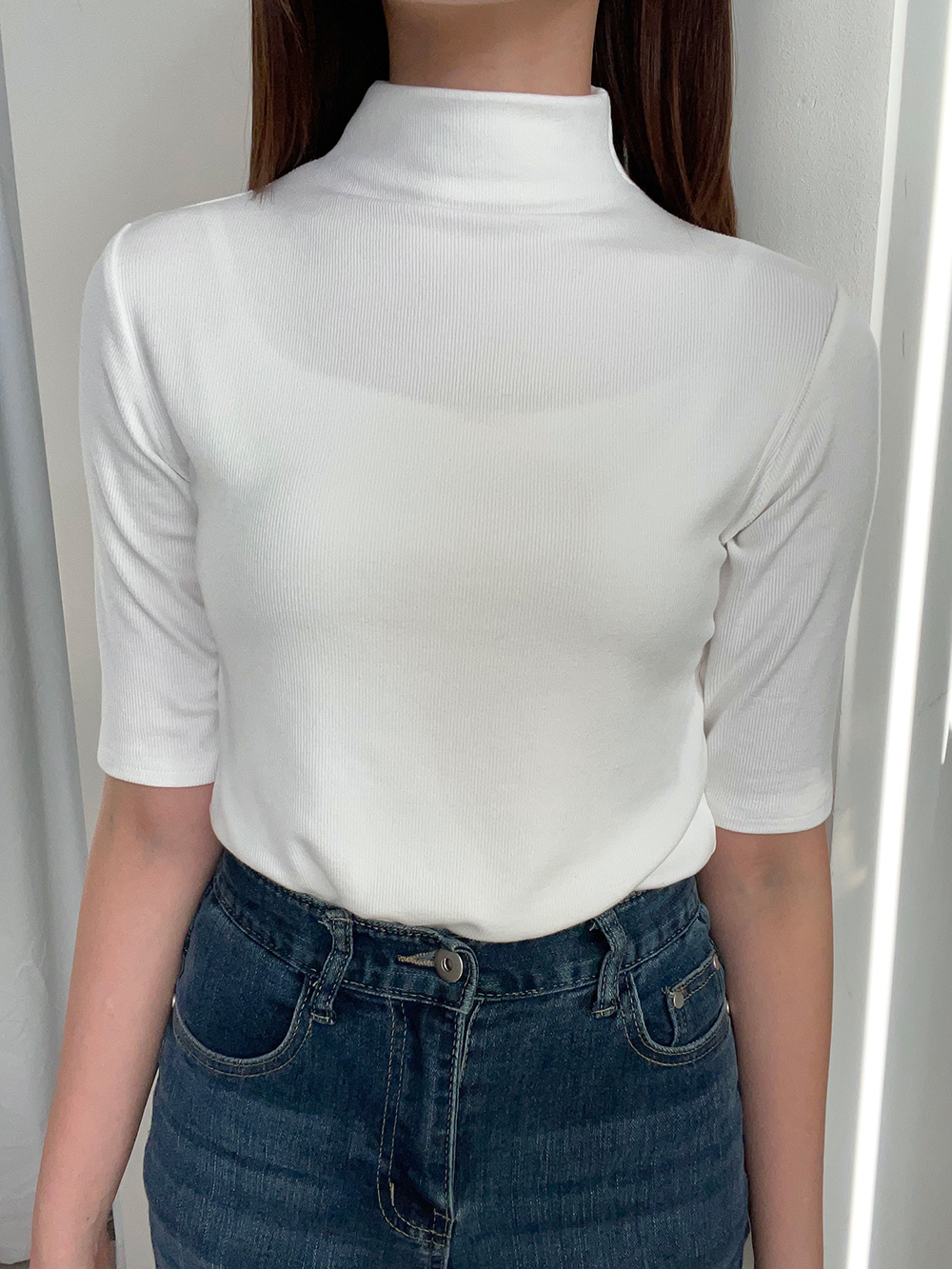 ハイネックハーフ無地ニット | 詳細画像12