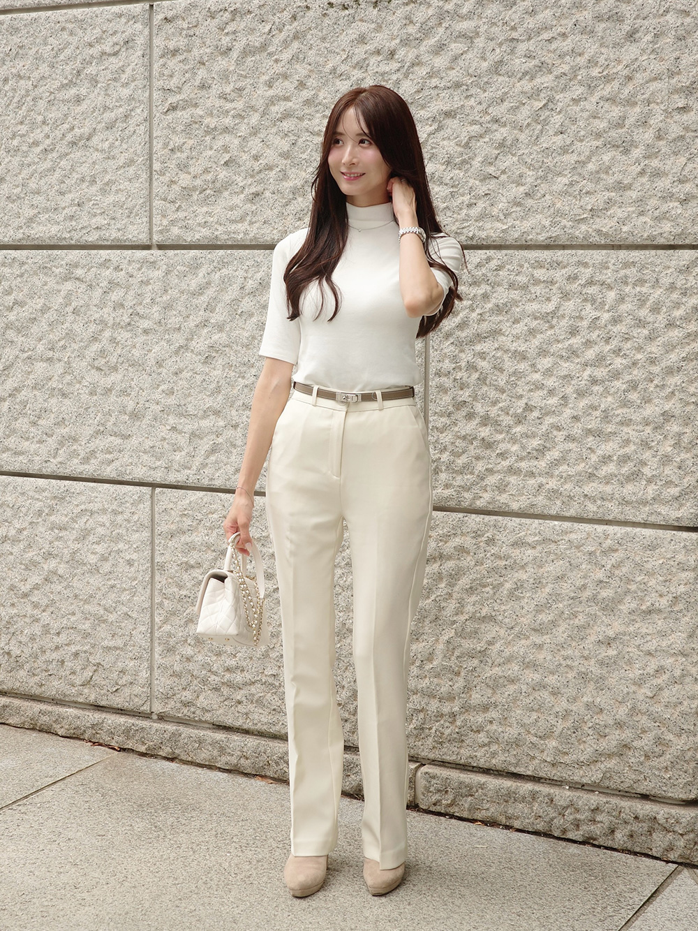 ハイネックハーフ無地ニット | 詳細画像4