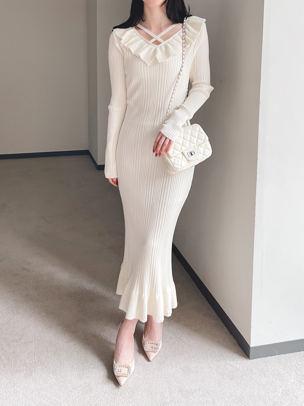 フリルロングマーメイドワンピース | 詳細画像3