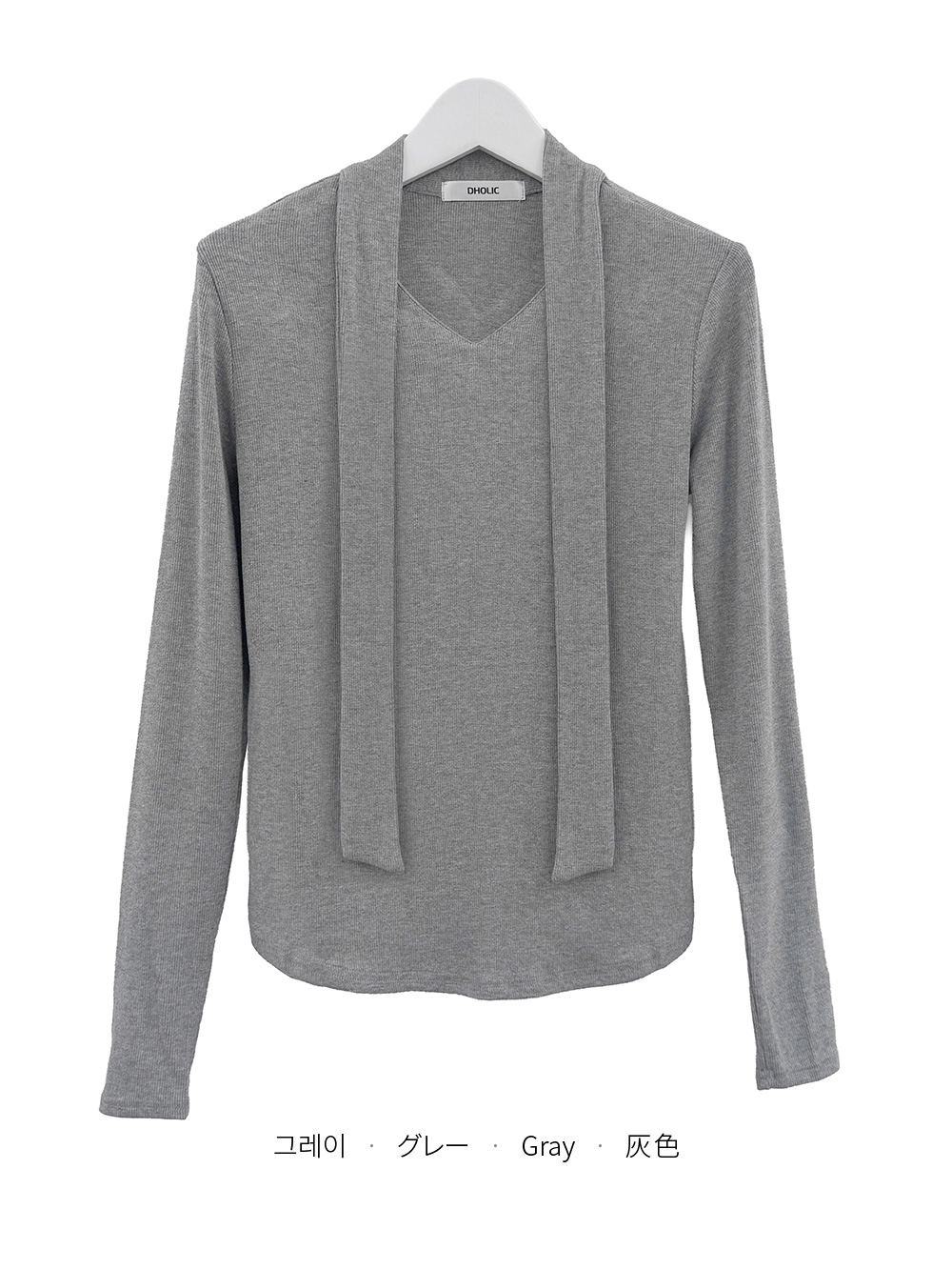 ボウタイ付Vネックニット | 詳細画像13