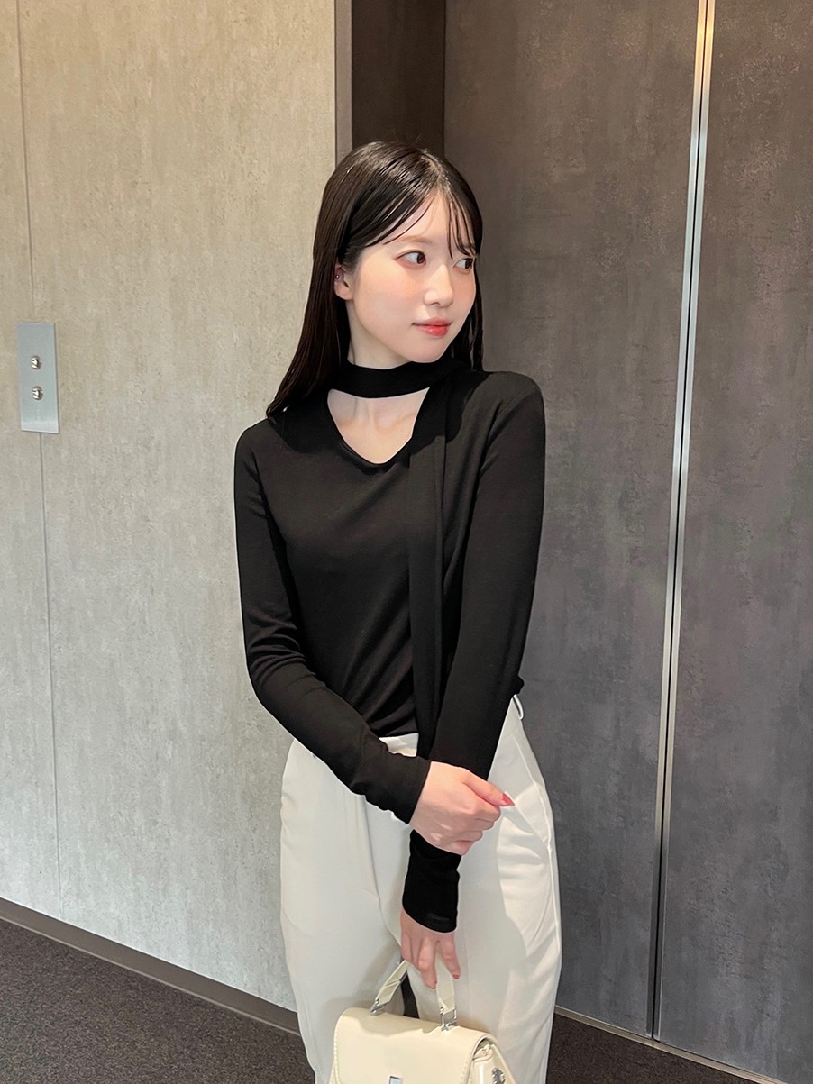 ボウタイ付Vネックニット | 詳細画像3