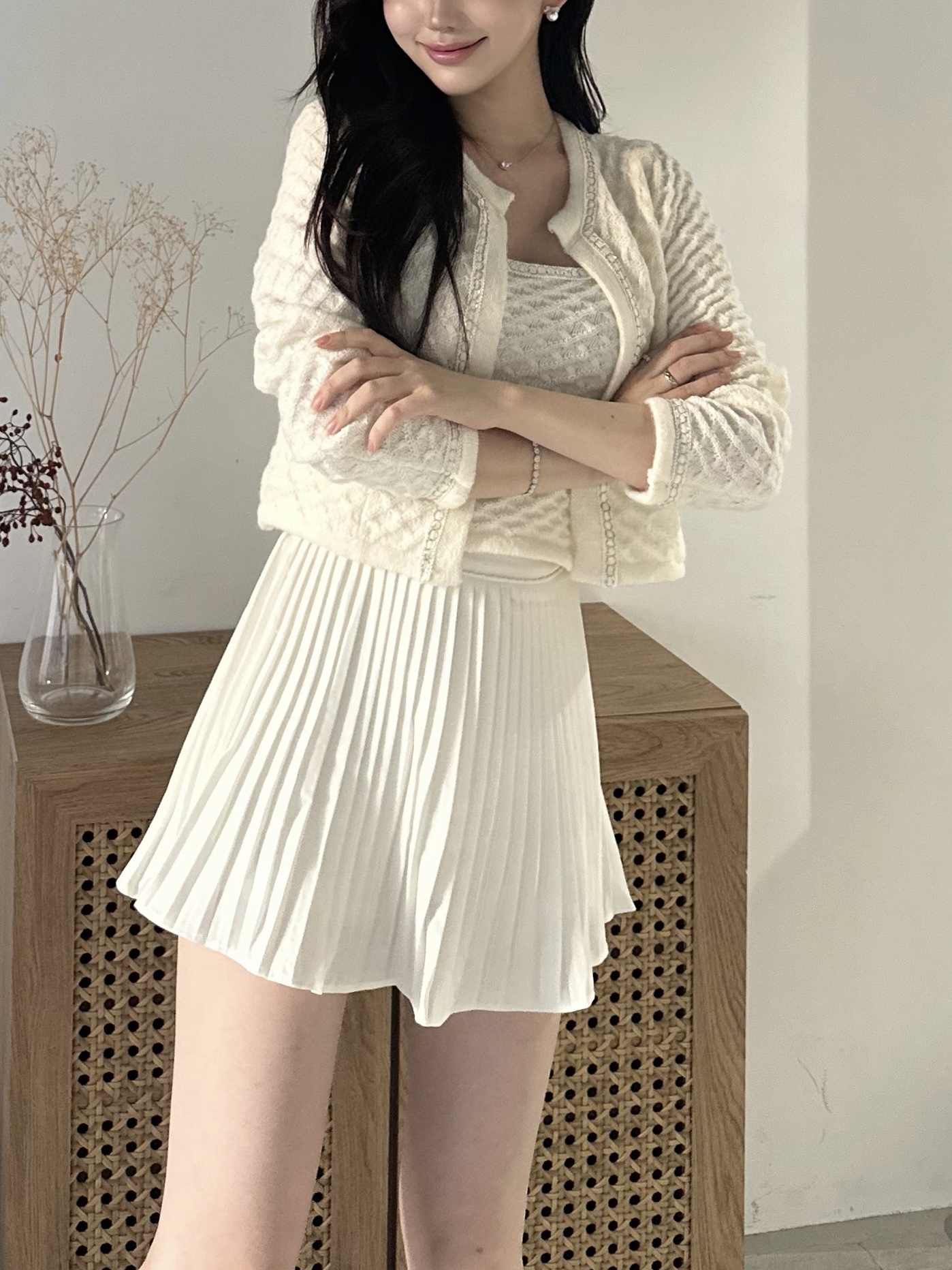 ラウンドネックカーディガン＆ニットキャミ | 詳細画像5