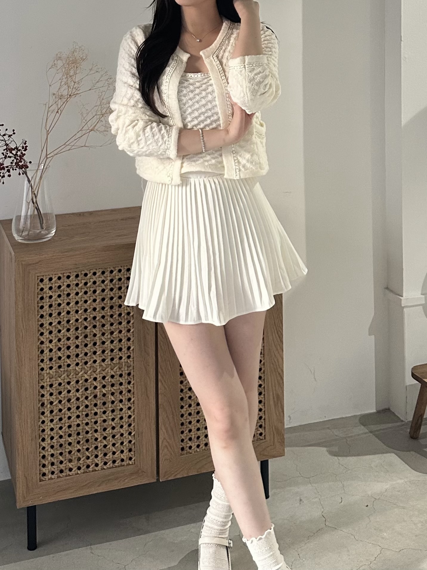 ラウンドネックカーディガン＆ニットキャミ | 詳細画像9