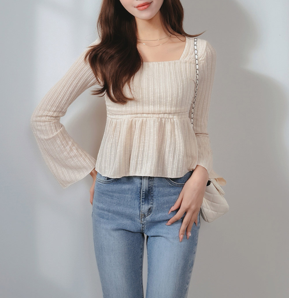 スクエアネックフレアリブニット | 詳細画像4